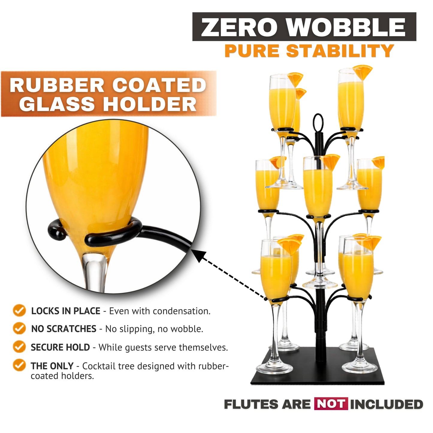 KSESTOR Cocktail Tree Stand - Holds 12 Glasses - Mimosa Bar Display