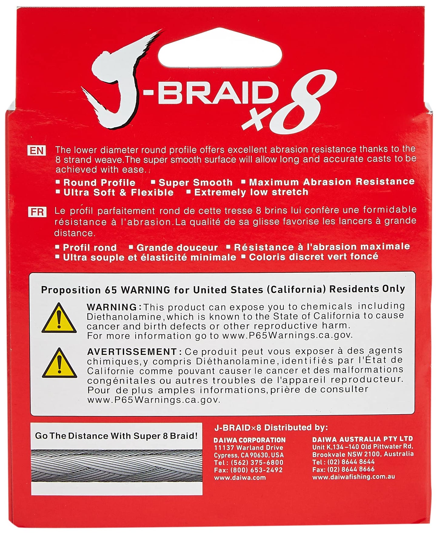 Daiwa J-Braid 300M 8-Strand Woven Round Braid Line, Chartreuse, 65 lb