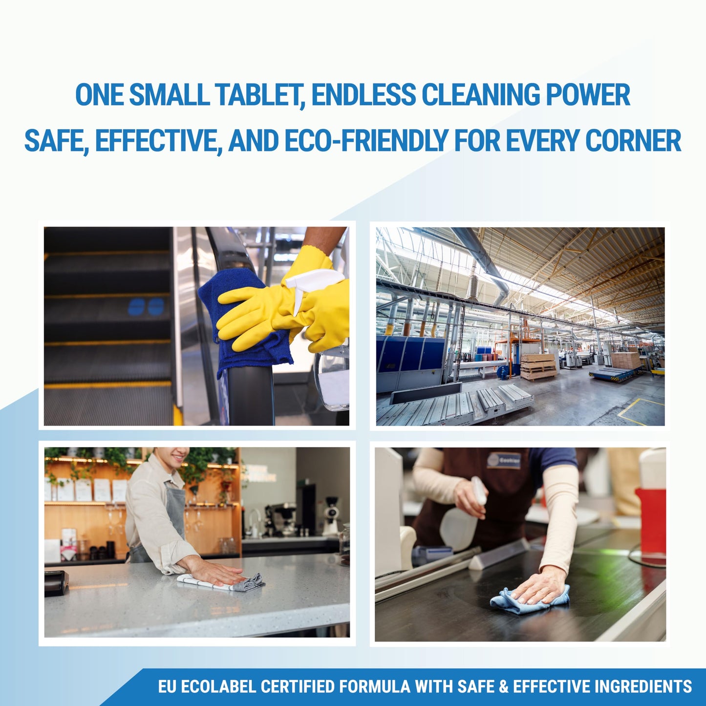 Xerotabs All Purpose Cleaning Tablets – Eco-Friendly, EU Ecolabel Certified Multi-Surface Cleaner for Commercial & Industrial Use (16 × 5g Tablets)