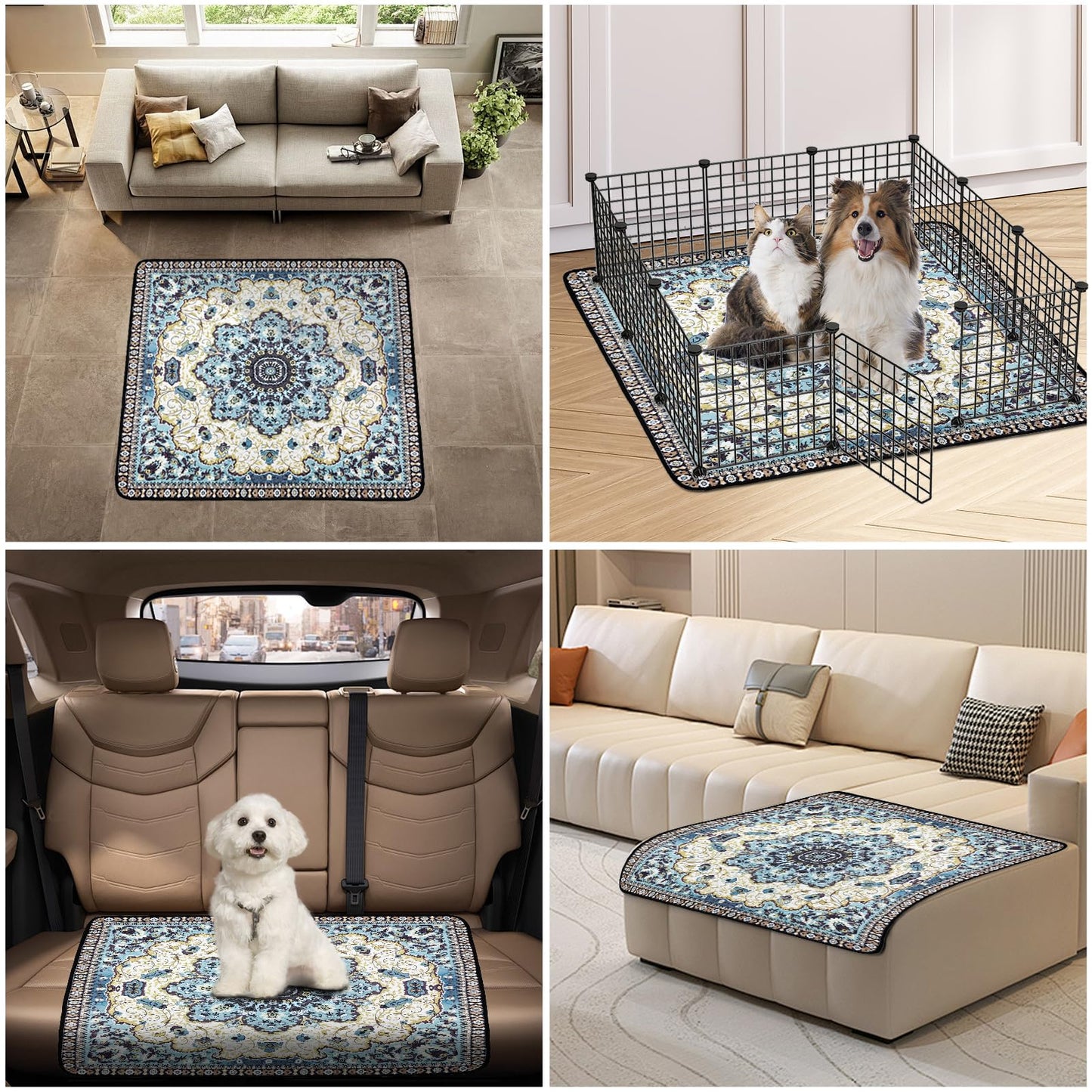 Washable Pee Pads for Dogs, Super Absorbent Reusable Puppy Training Pads 72"×72" Quick Dry,Waterproof& Non-Slip Whelping Pads for Playpen,Whelping,Training,Travel,Housebreaking (72"x72"(Pack of 1))