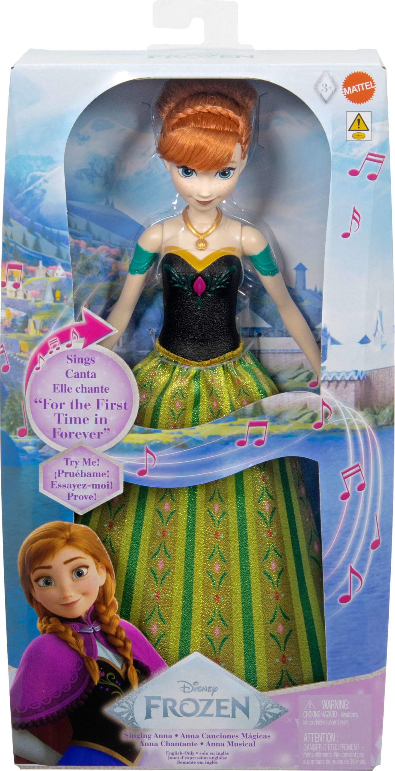 Mattel Disney Frozen Toys, Singing Anna Doll in Signature Clothing, Sings “for The First Time in Forever” from The Disney Movie Frozen, Toys for Kids