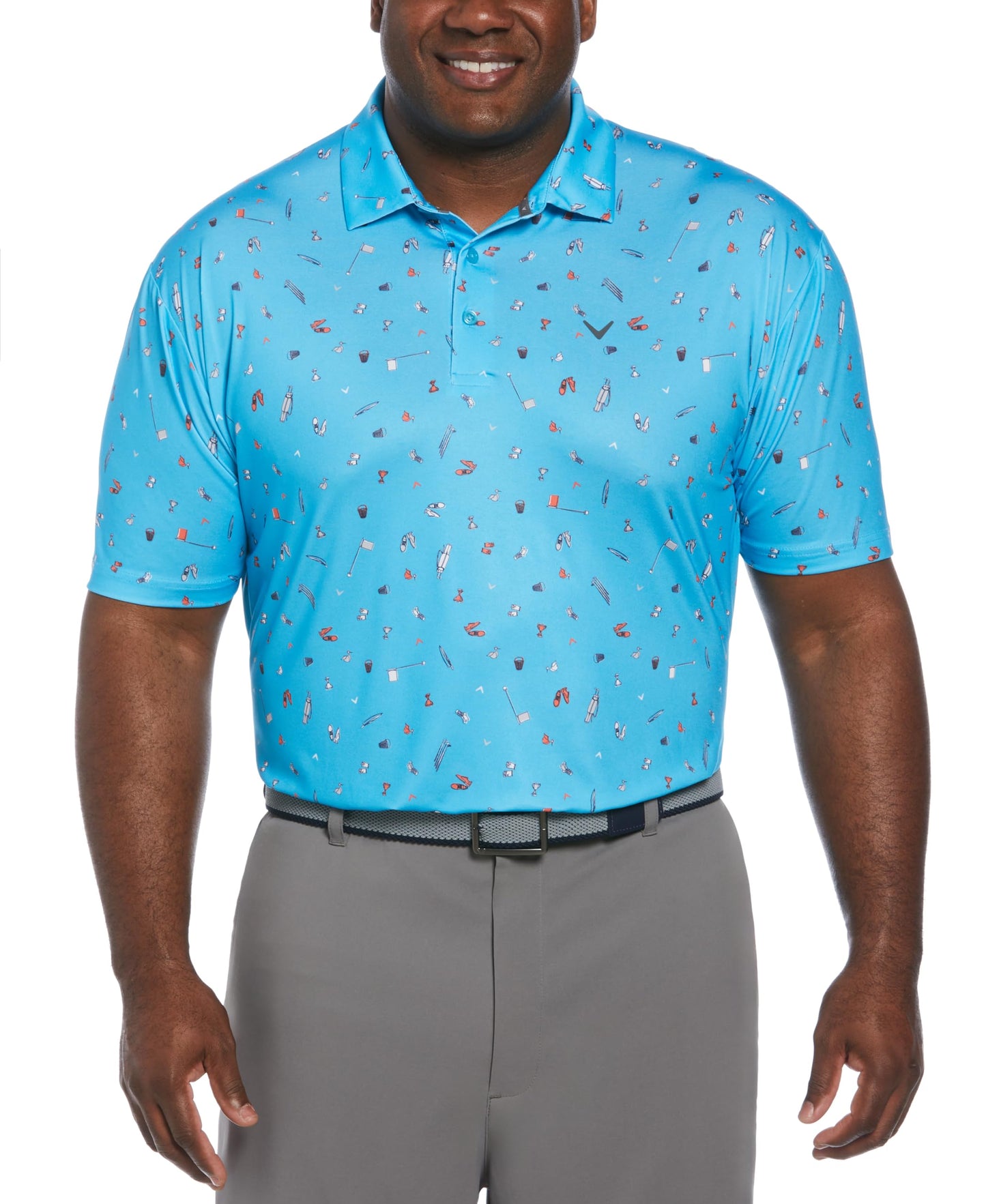 Callaway Men's Short Sleeve Printed Golf Polo Moisture Wicking