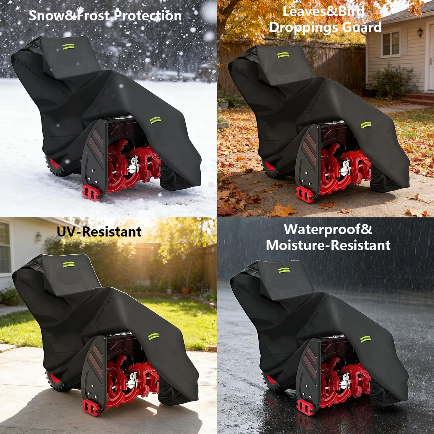 Snow Blower Cover Waterproof Windproof - Heavy Duty 420D Marine Grade Fabric, Universal Fit Snow Blower Covers UV Proof Outdoor Protection