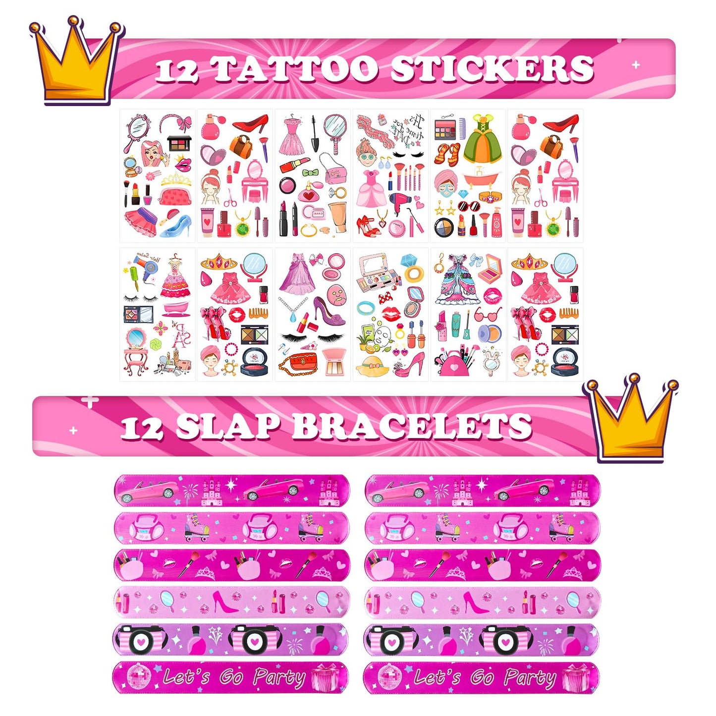 122PCS hot pink Themed Party Favors for girl, Birthday Decorations, Gifts Goodie Bags,School Classroom Rewards Carnival Prizes Christmas Thanksgiving Easter Birthday Gifts (hot pink)