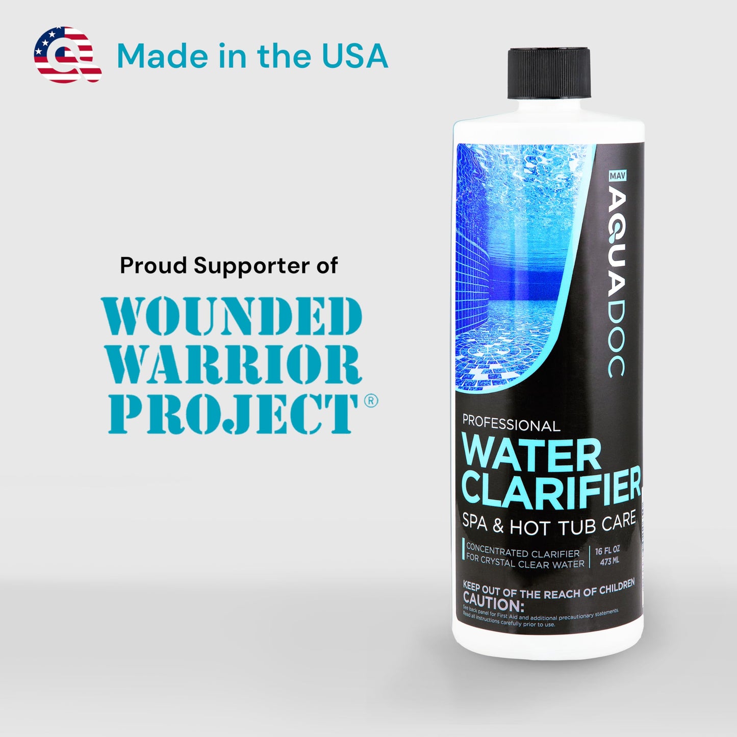 MAV AquaDoc 16oz Spa & Hot Tub Clarifier for Fast Acting Cloudy Water Treatment - Keep Your Spa Clear & Balanced