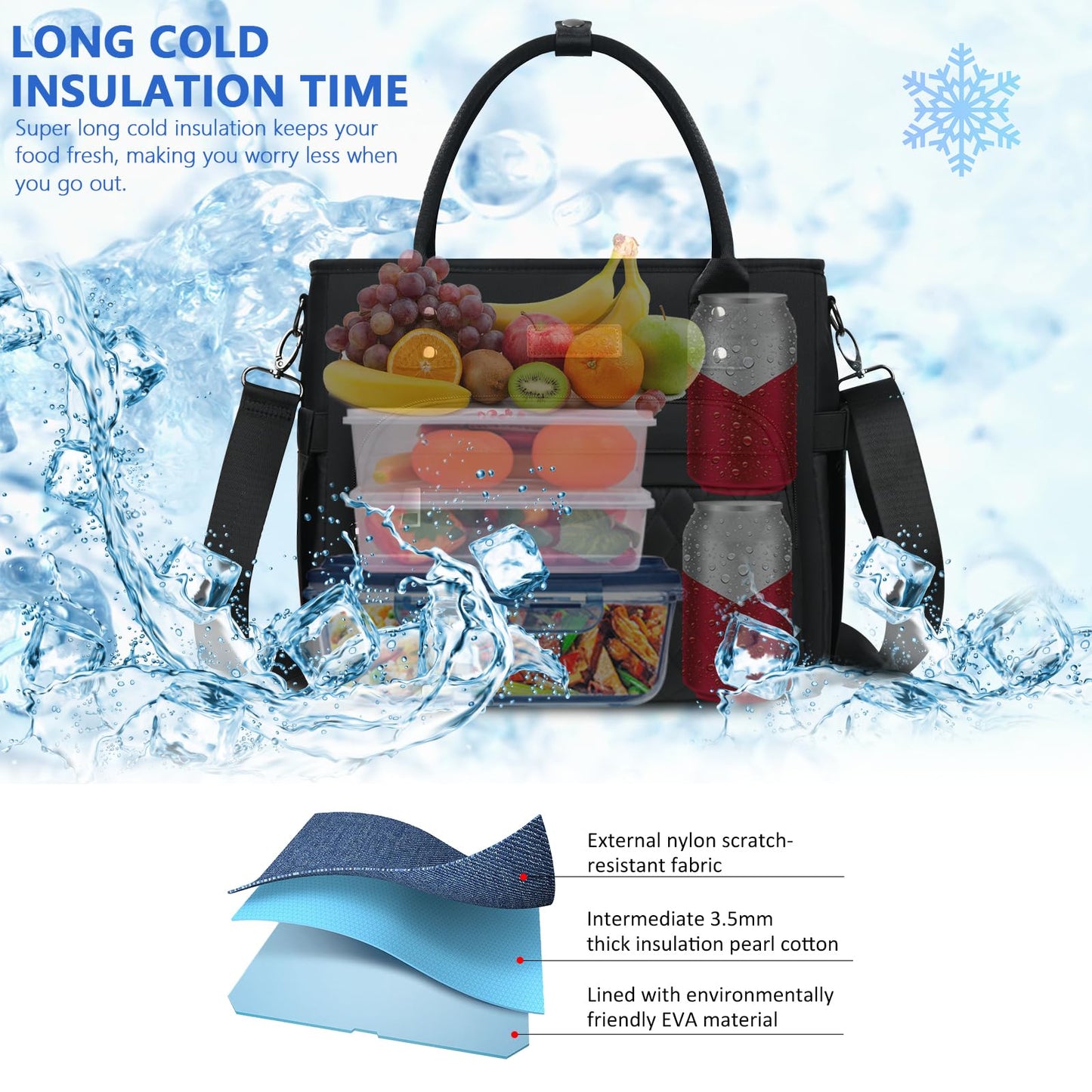 Lunch Bag Lunch Box Women - Leakproof Insulated Lunch Cooler Bag for Women - Large Lunch Tote Bags Adults
