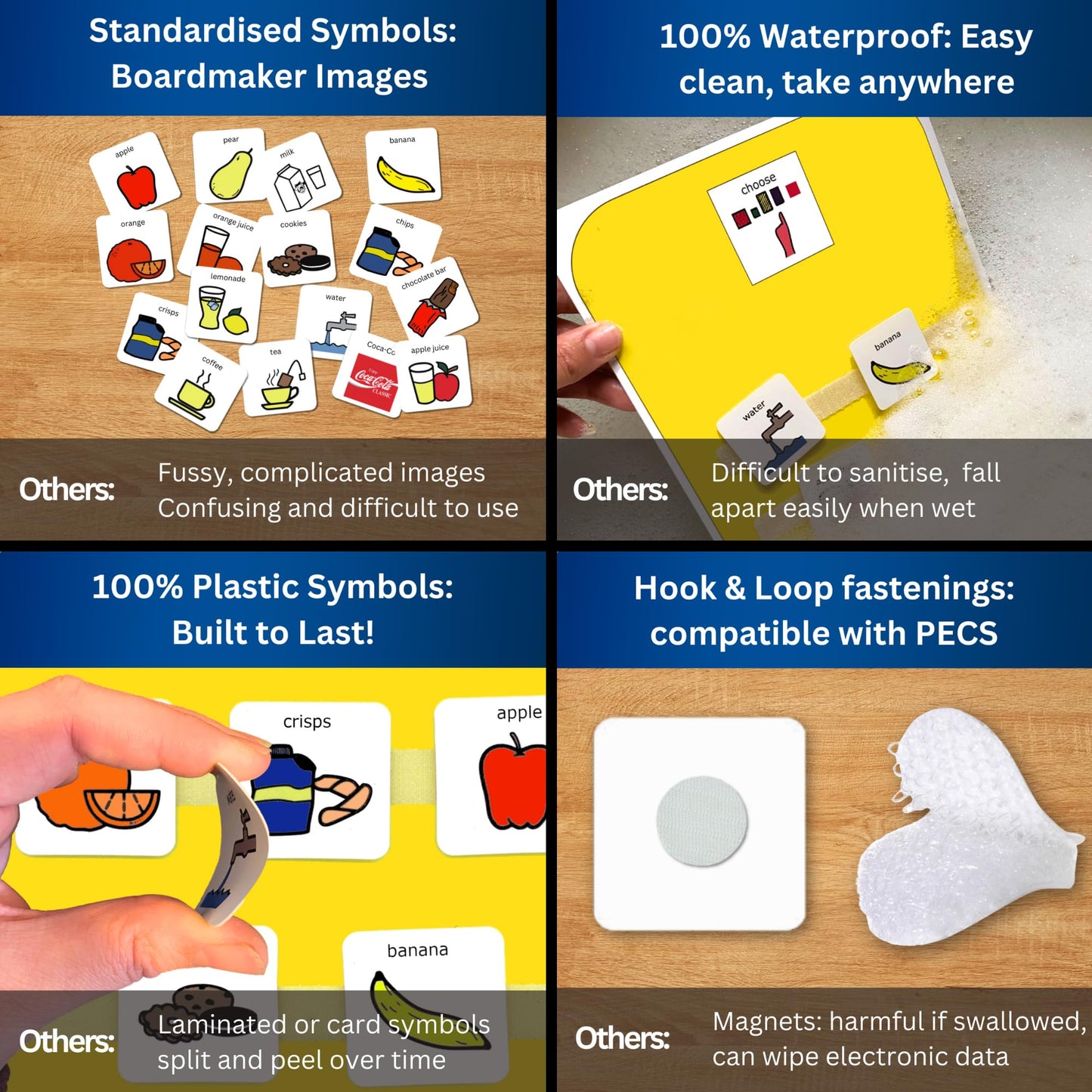 Snack Choice Board Nonverbal Communication – Visual Schedule for Kids -16 x Autism Communication Cards – Special Education Classroom Must Haves