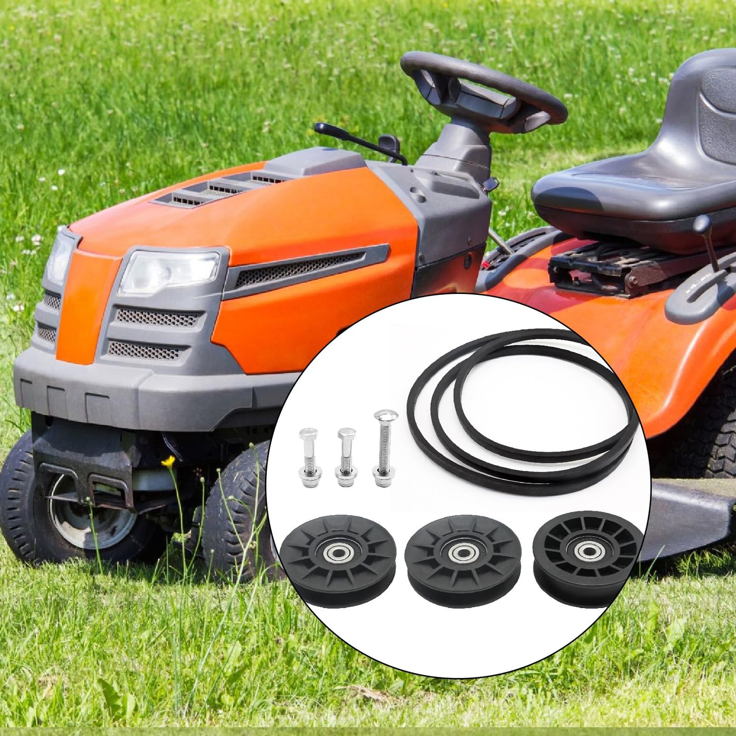 Anxingo 2 Pack 194326 194327 Idler Pulley with Pulley Belt Replacement for Craftsman 532194326 532194327, Replacement for Husqvarna yth22v46 yth20k46 lgt2654 yth2348 yth1542xp Ride Mowers