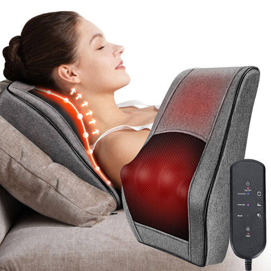 Boriwat Back Massager Neck Massager with Heat, Shiatsu Massage Pillow for Pain Relief, Masseur for Neck, Back, Shoulder and Leg, Gifts for Men Women Mom Dad, Stress Relax at Home and Office