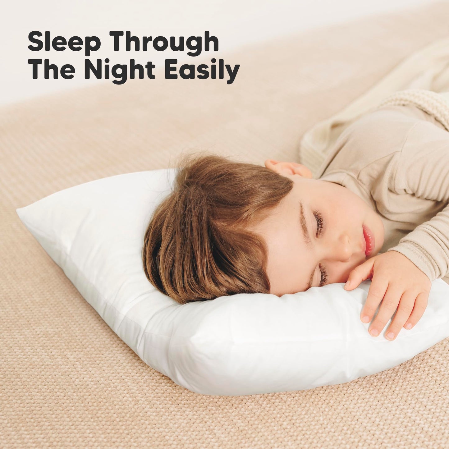 KeaBabies 2-Pack Toddler Pillows 2 Year Old to 5-13x18 Soft Organic Cotton Kids Pillow for Sleeping, Travel, School, Daycare, Nap, Toddler Bed, Machine Washable, Without Pillowcase(Soft White)