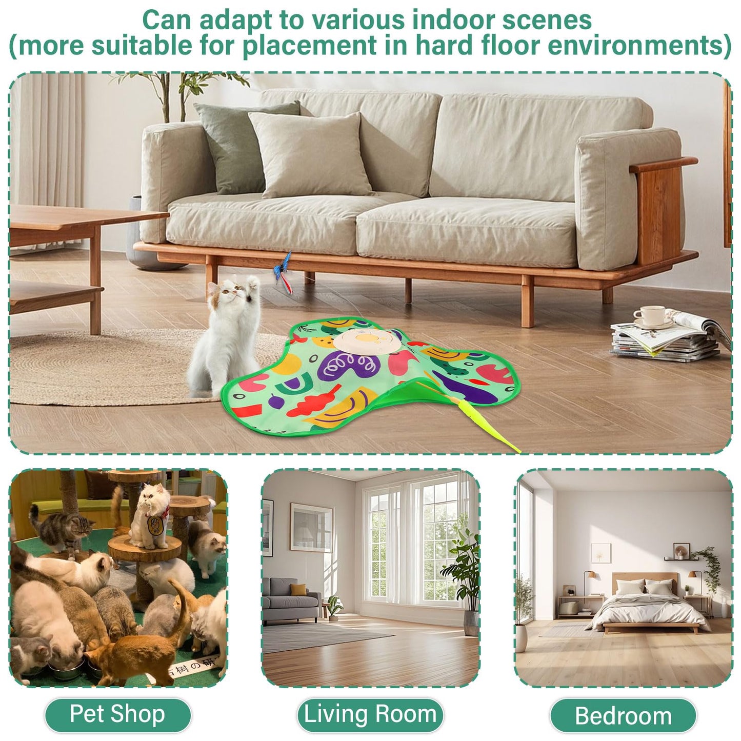 Interactive Cat Toy Hide and Seek Cat Toy USB Rechargeable，Cat Toy Hunting Cover, Intelligent Electric pet Game Cover Cat Exercise Toys for Indoor Bored Adult Cats