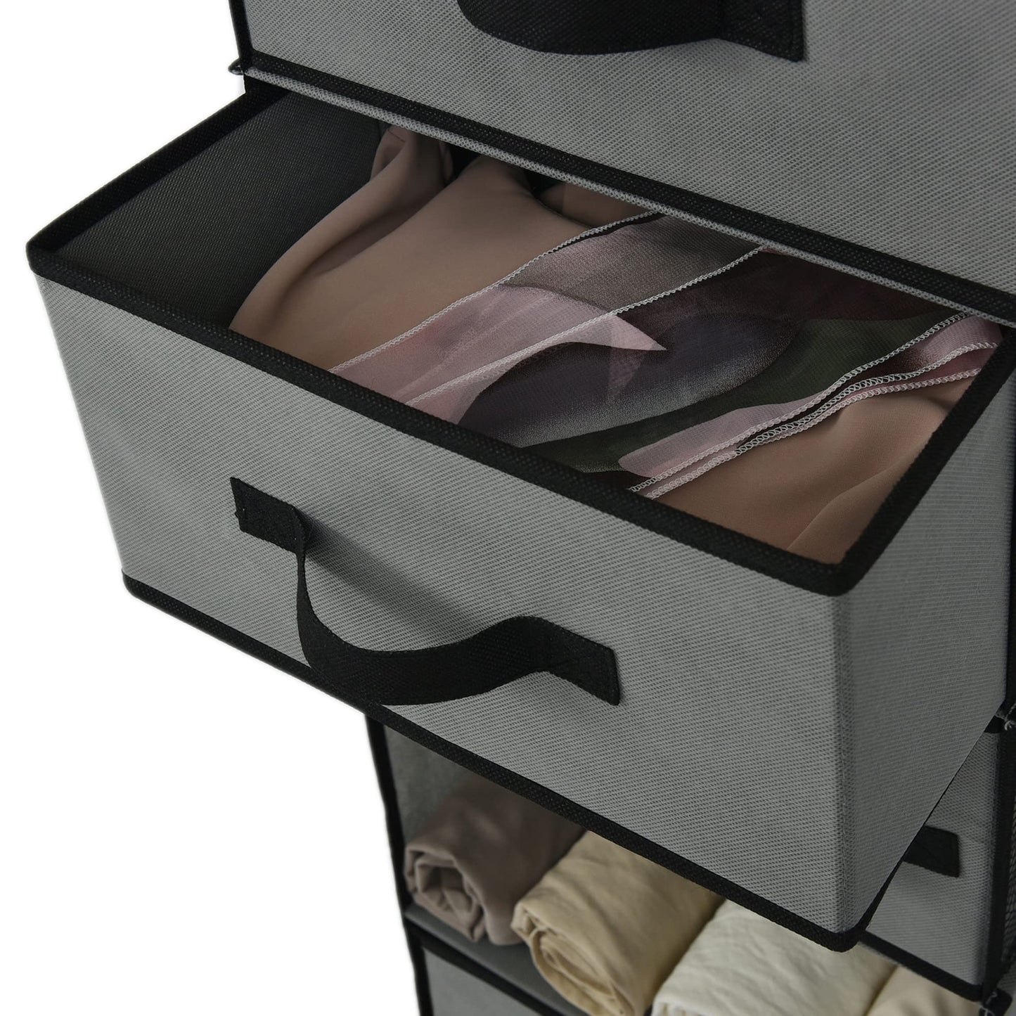 GRANNY SAYS Hanging Closet Organizer with Drawers, Rangement Garde Robe, Hanging Storage Organizer, Closet Organizers and Storage for Clothes, 1-Pack, 31 x 35 x 108.4cm, 6-Shelf, Grey