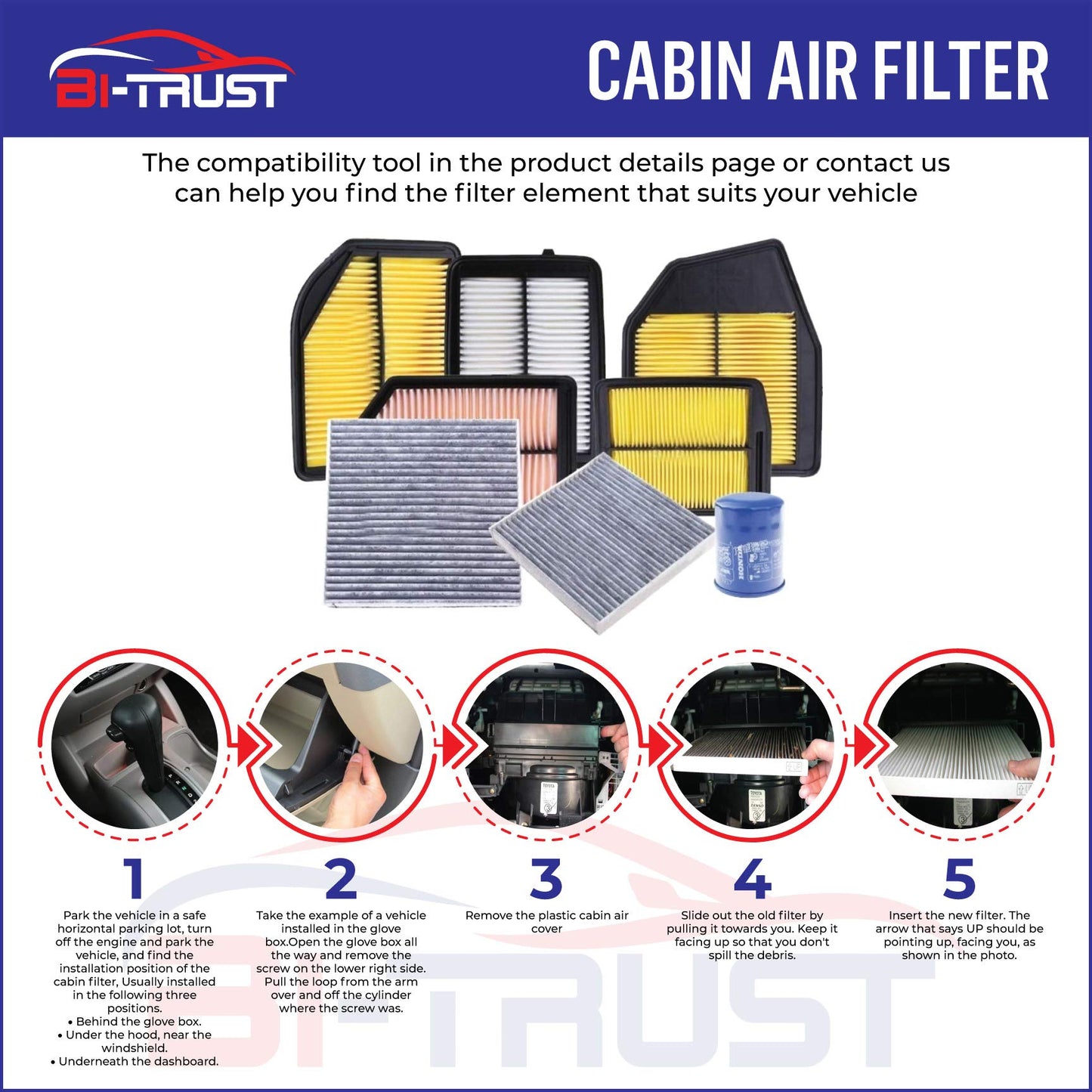Engine & Cabin Air Filter Kit for Honda Civic 2016–2026 & HR-V 2023–2026 2.0L L4, Replacement CF11182 80291-T5R-A01, Direct Fit