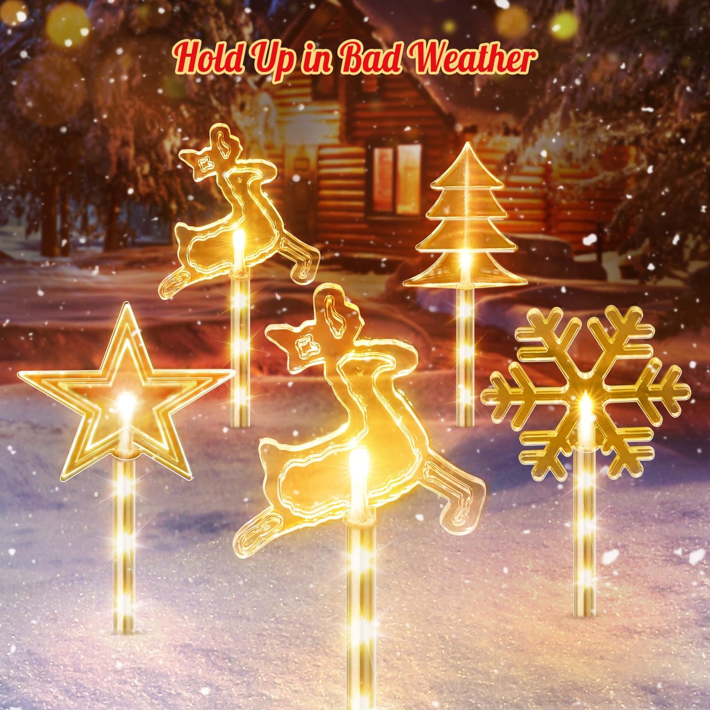 8 Pack Christmas Decorations Outdoor, 10 Modes Solar Christmas Pathway Lights Outdoor Waterproof with USB Charge, Solar Christmas Garden Stake Warm Lights for Christmas Decorations Yard