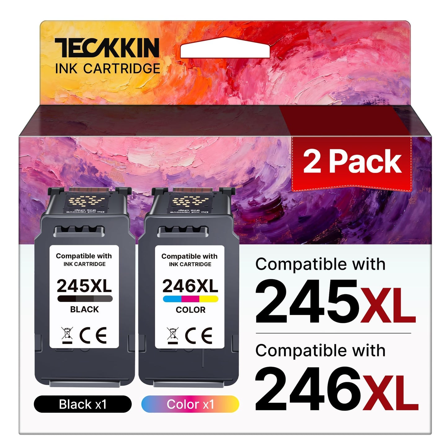 245XL 246XL Ink Cartridge Replacement for Canon Encre 245 246XL Black Color, for Canon TS3420 Ink Cartridges, Compatible with Canon PIXMA TS3420 TS3320 MG2525 MG2522 MG3020 MG2920 MX492 Printer