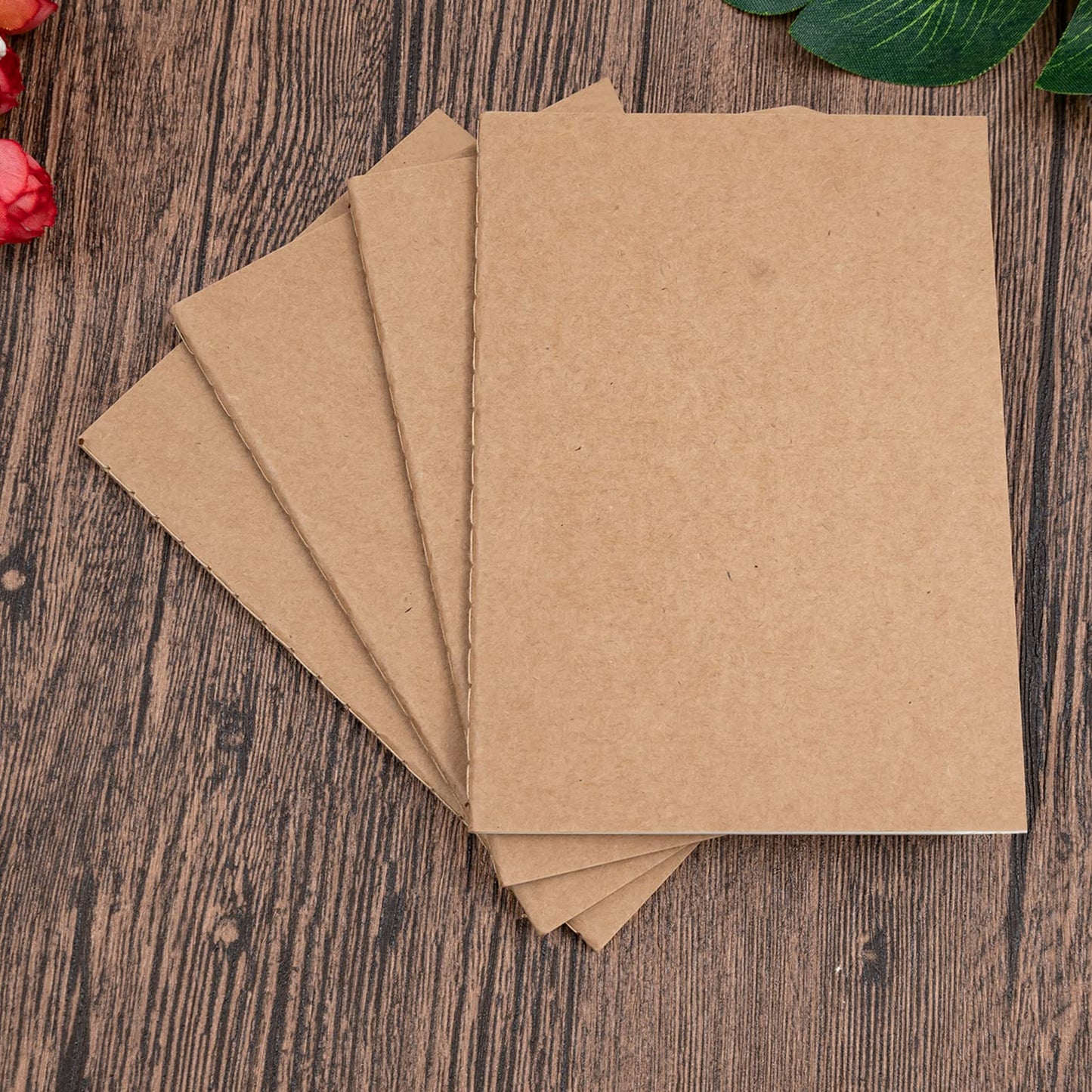 36 Pack A5 Kraft Paper Notebooks Bulk - 5.5” x 8.3” Journal Softcover Ruled Notebooks with 60 Pages/30 Sheets for Kids Students Writing Travelers and Office Supplies (Black, Brown)