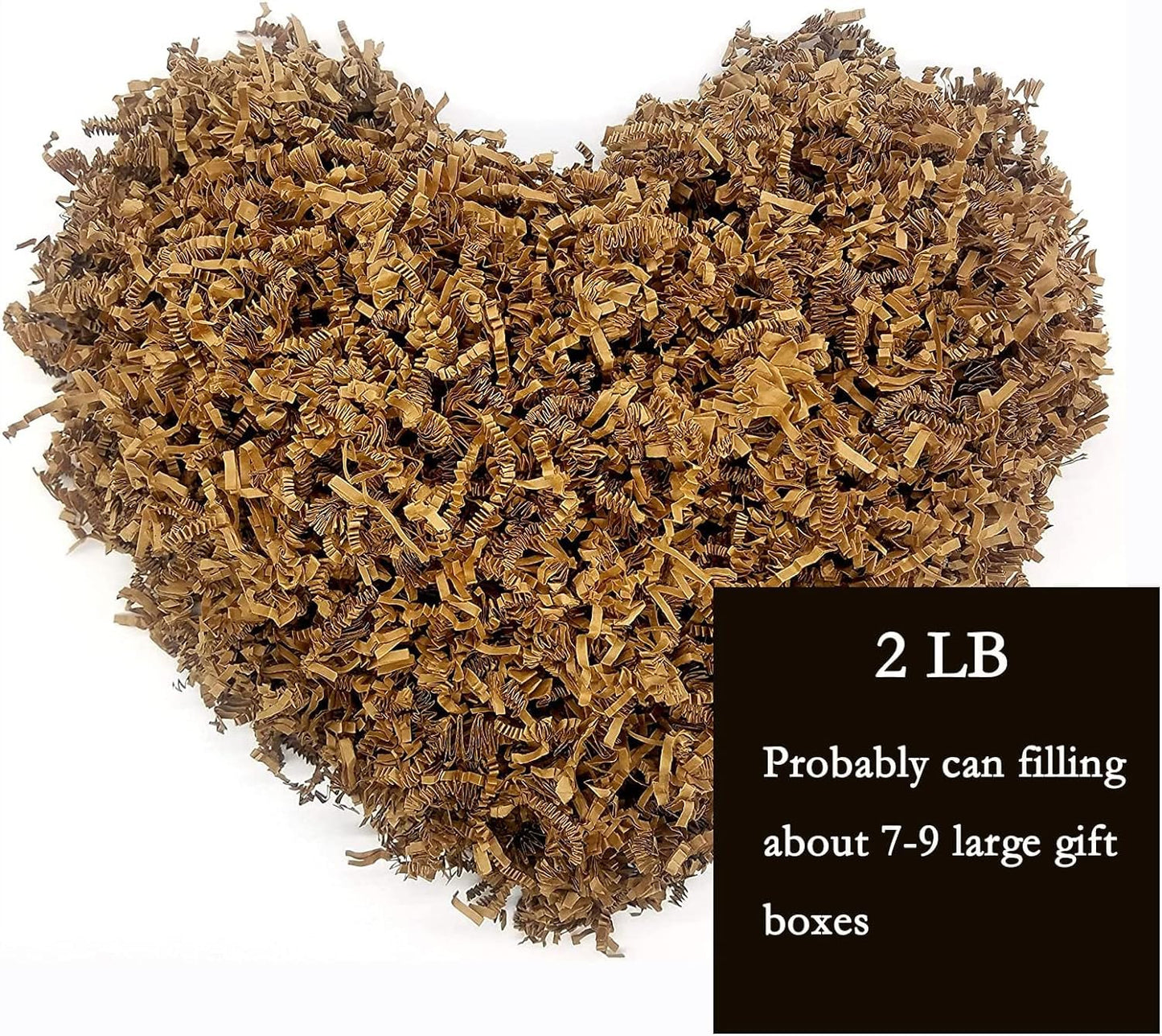 Crinkle Cut Paper Shred Filler for Gift Basket,Boxes Filler Paper for Gift Wrapping,Stuffing and Packing Brown (2LB)