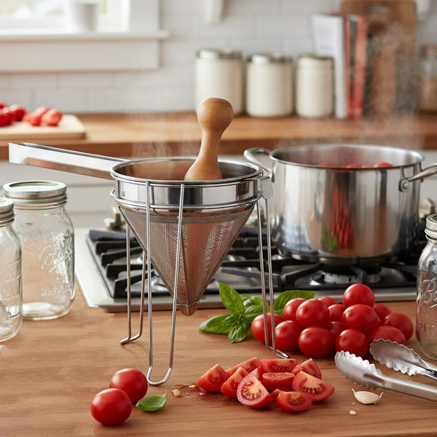 Norpro Stainless Steel Chinois with Stand and Pestle Set 9" x 7" x 7"