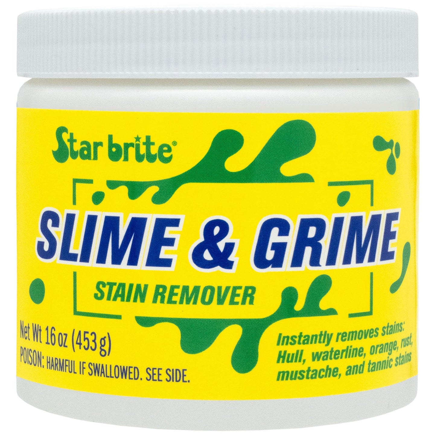 STAR BRITE Slime & Grime Stain Remover - Concentrate Makes 5 Gallons - Remove Tarnish, Rust & Tough Slimy Grimy Stains on Fiberglass, Metal, Wood, Cement, Tile, Decks & More - 16 OZ (094816)