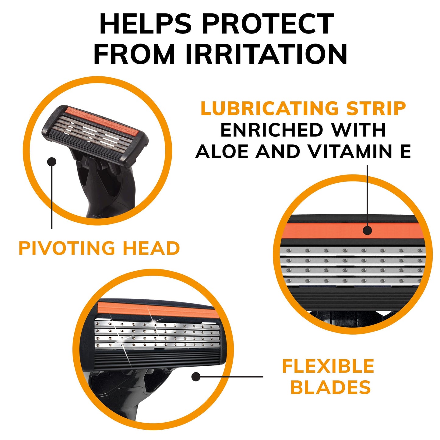 BIC Flex 4 Hybrid Men's 4-Blade Disposable Razor, 2 Handles and 20 Cartridges, Smooth and Close Shave