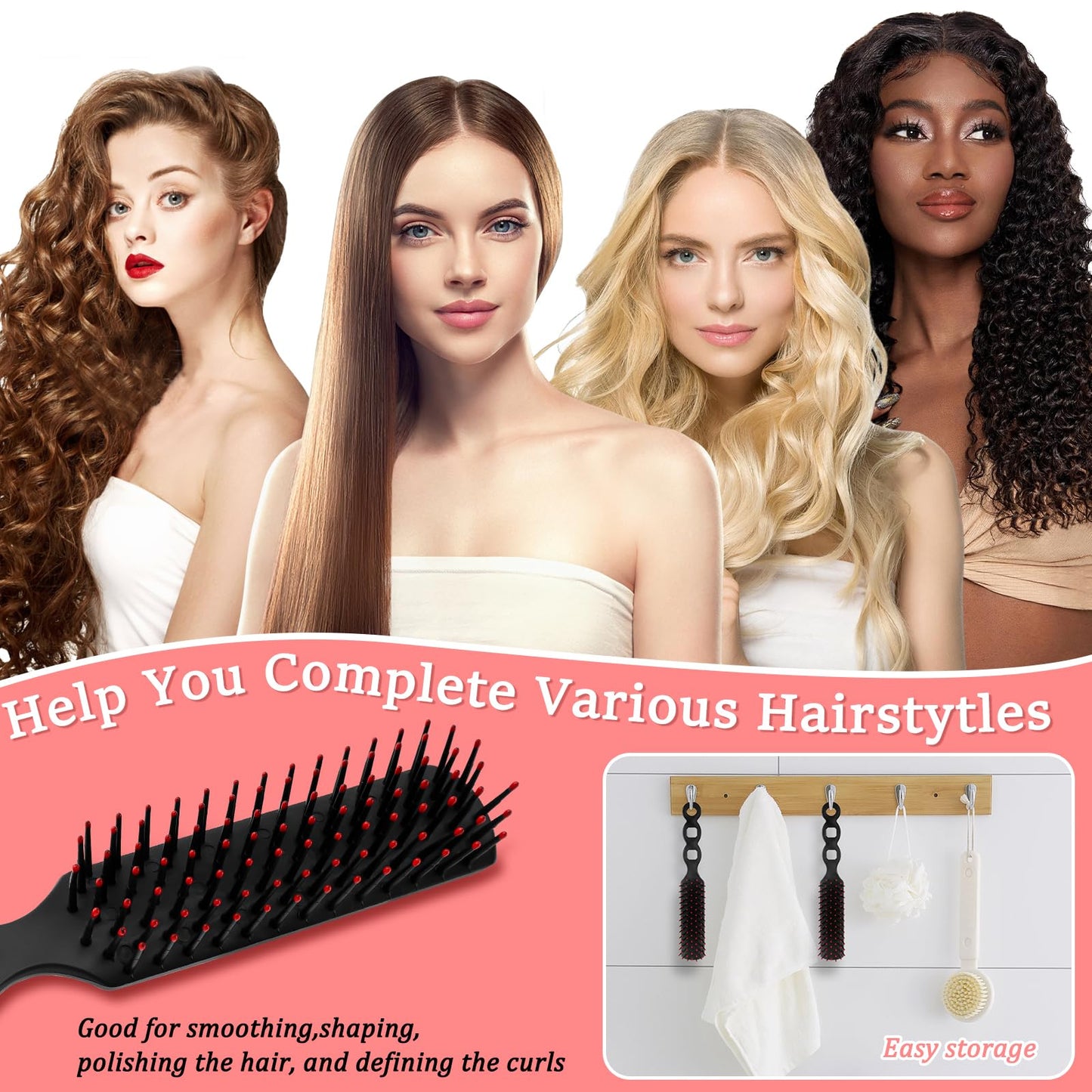 HOFASON 100 Pcs Bulk Hair Brushes for Homeless Supplies, Individually Wrapped Disposable Hair Brushes Nylon Bristles Detangling Hair Brush for Women Hotel Nursing Charity