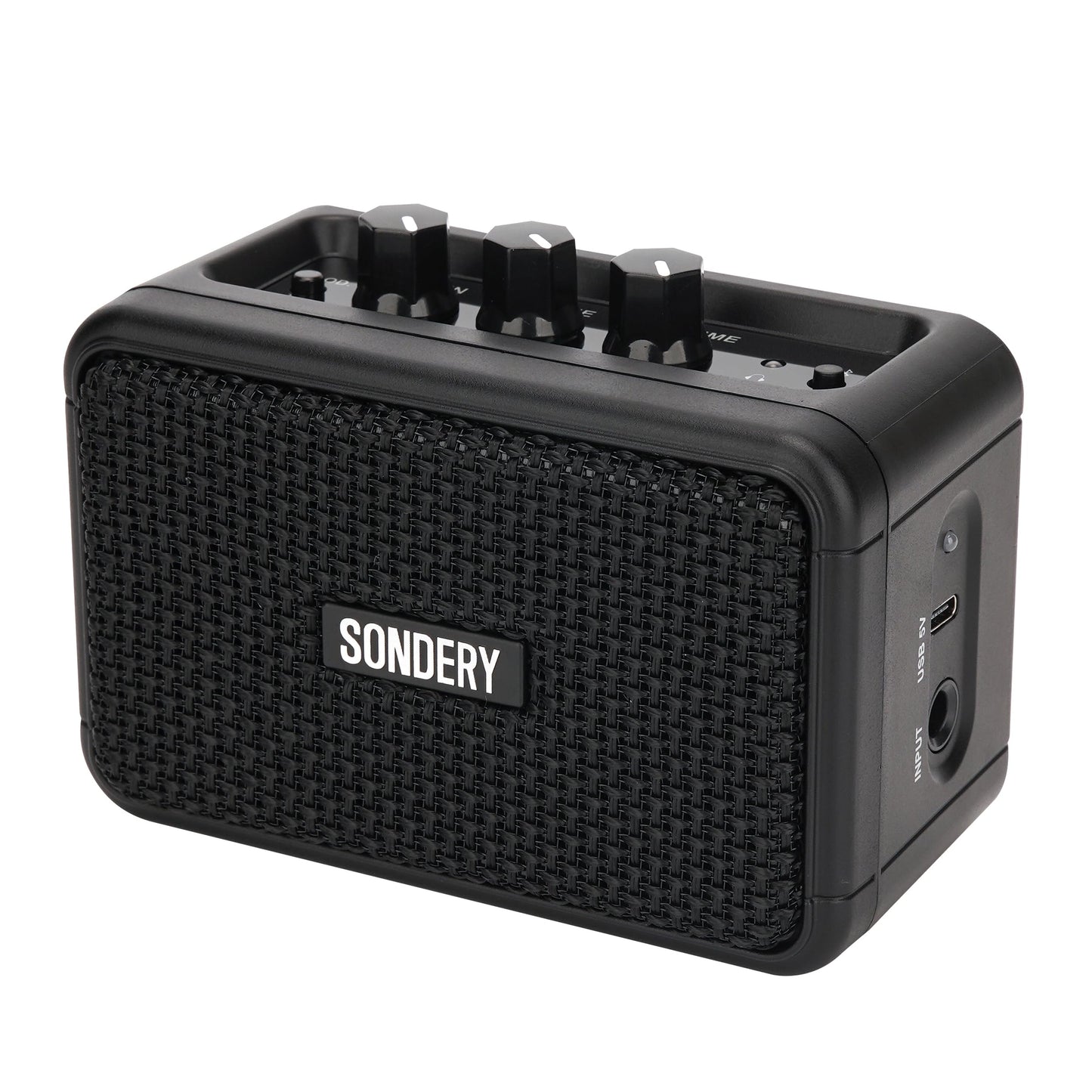 Sondery Mini Guitar Amp 5W Two Speaker Rechargeable Portable Pratice Small Amplifier for Electric Guitar Overdrive/Clear Effects and Bluetooth