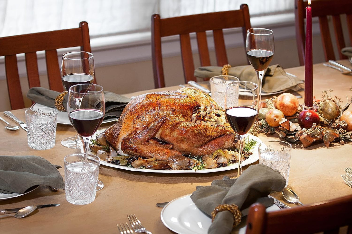 HSHQING Thanksgiving Turkey Serving Set - Large Ceramic Turkey Platter & Turkey Baster Injector - Perfect for Holiday Dinners