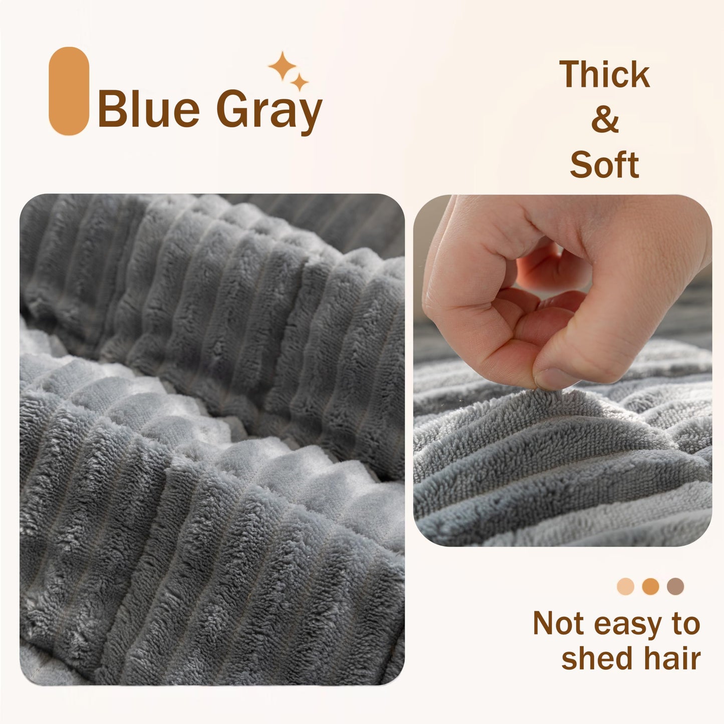 Cshionary Couch Cover for Dogs, Washable Dog Couch Cover for 3-Cushion Sofa - Soft Plush Pet-Friendly Furniture Protector with Non-Slip Backing (Dark Gray, 180x70cm)