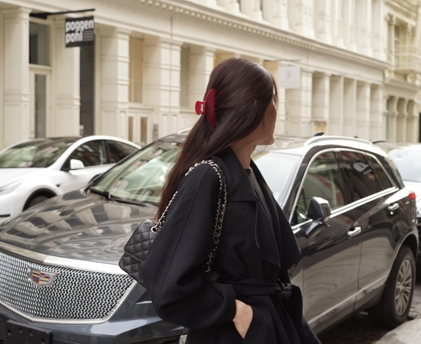 Hana Mia premium durable acetate hair claw - cute clip for thick or thin hair | large claws | 4 inch red claw clip for women (red)