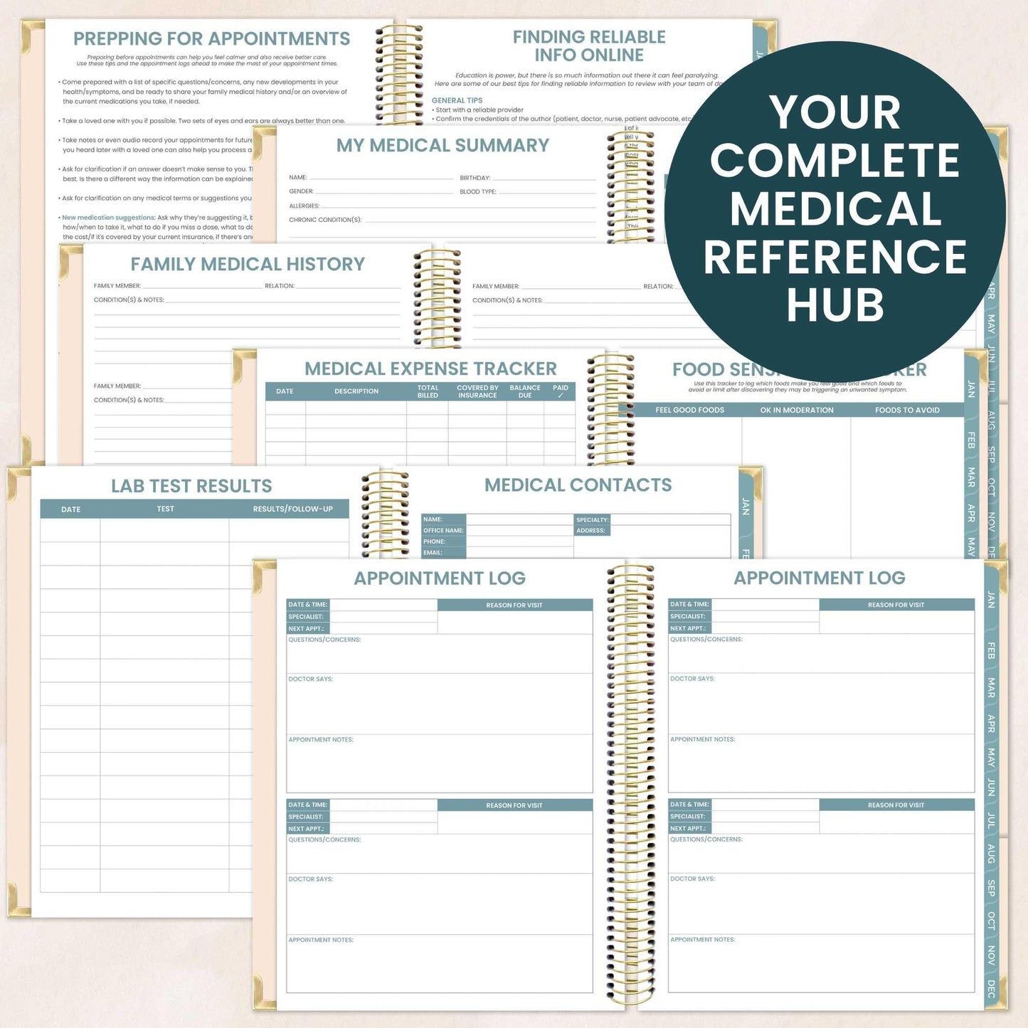 bloom daily planners Undated Chronic Illness Planner & Medical Journal - 12 Month Pain & Symptom Tracker, Mood Diary & Medication Log, Appointment Organizer - Includes Stickers! (7” x 9”) - You Are Stronger Than You Think