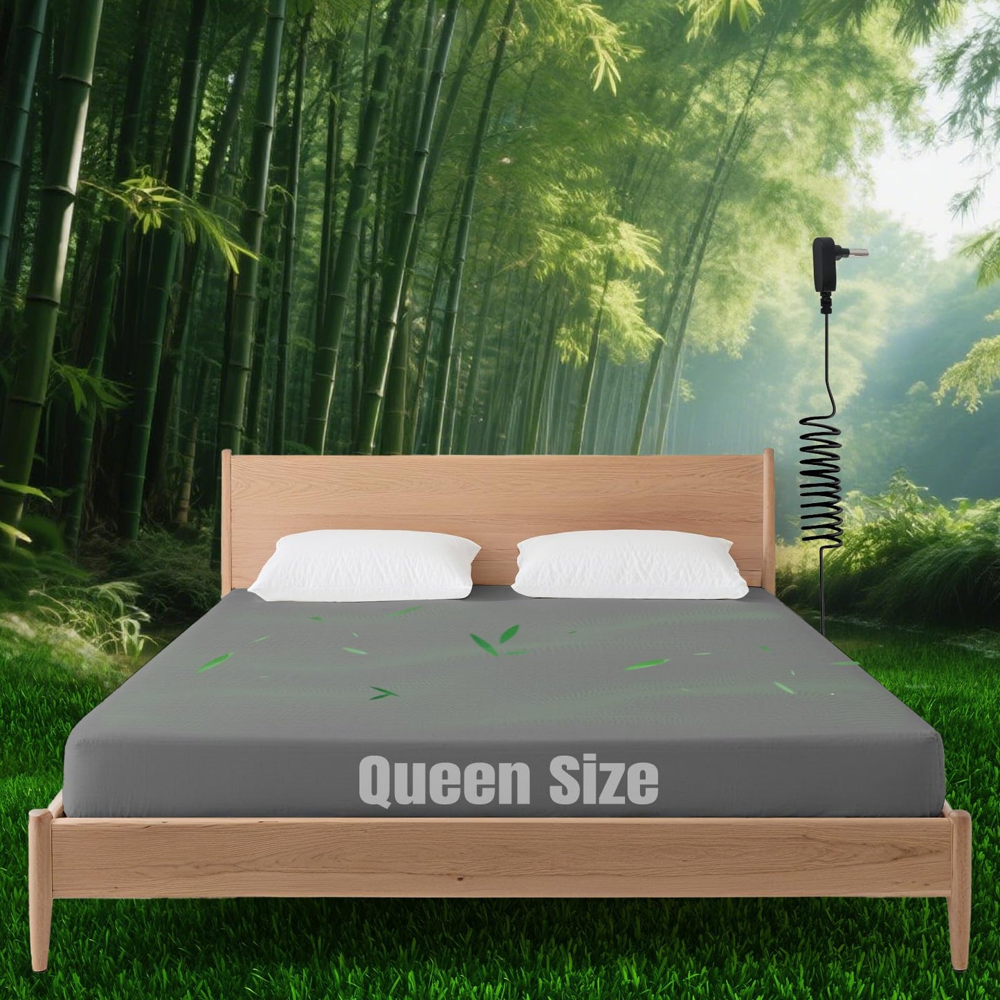 FormiPow Grounding Sheet Queen, 90% Viscose Derived from Bamboo & 10% Silver Fiber Grounding Bed Sheets, 15 inch Deep Pocket Grounding Sheets for Better Sleep, Stress Relief - 60" x 80" x 15"(Gray)