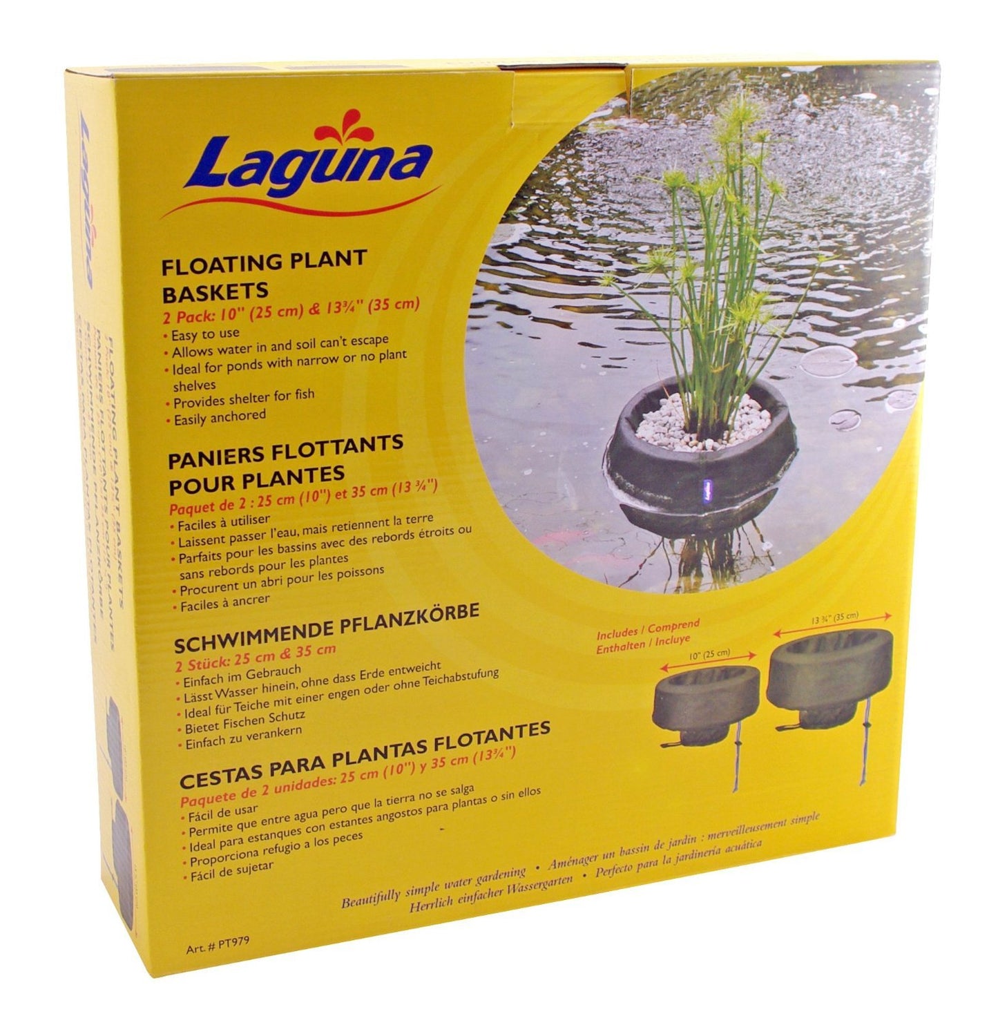 Laguna Floating Plant Basket Kit, 10" and 14", Black (PT979)