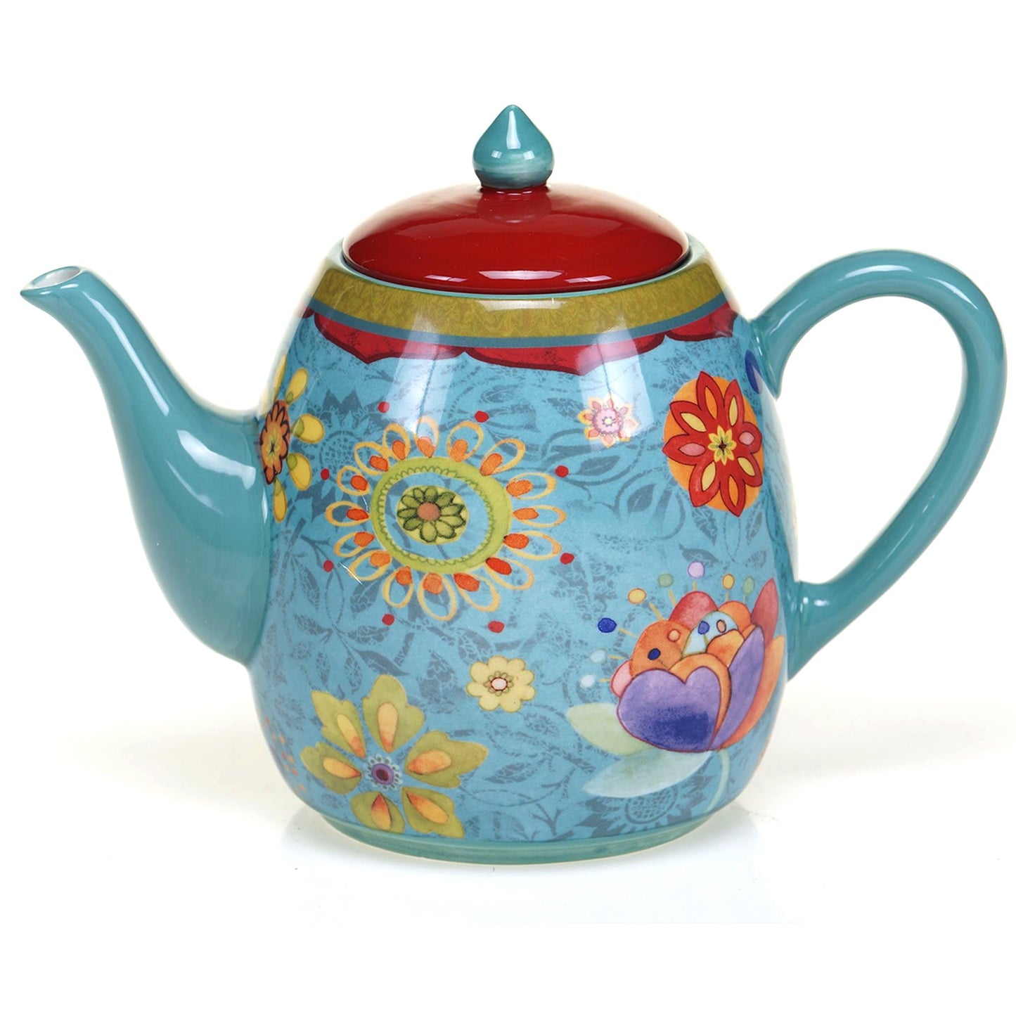 Certified International 22457 Tunisian Sunset Teapot, 40-Ounce, Multicolor