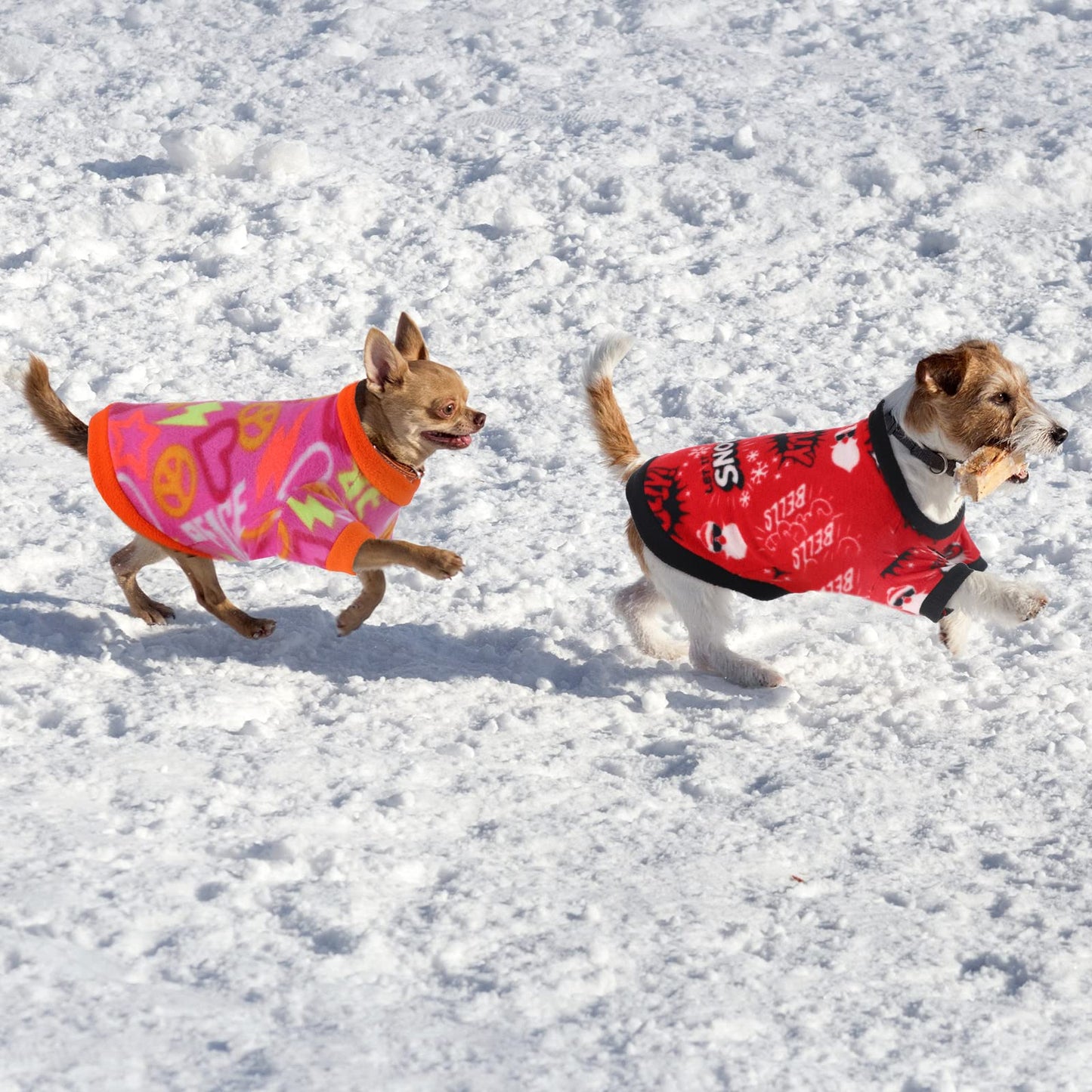 Weewooday 8 Pieces Dog Sweaters Winter Chihuahua Clothes Outfits Puppy Sweater Dog Warm Shirt Puppy Clothes for Winter Colorful Thickening Pajamas for Pets Pup Cat, Medium