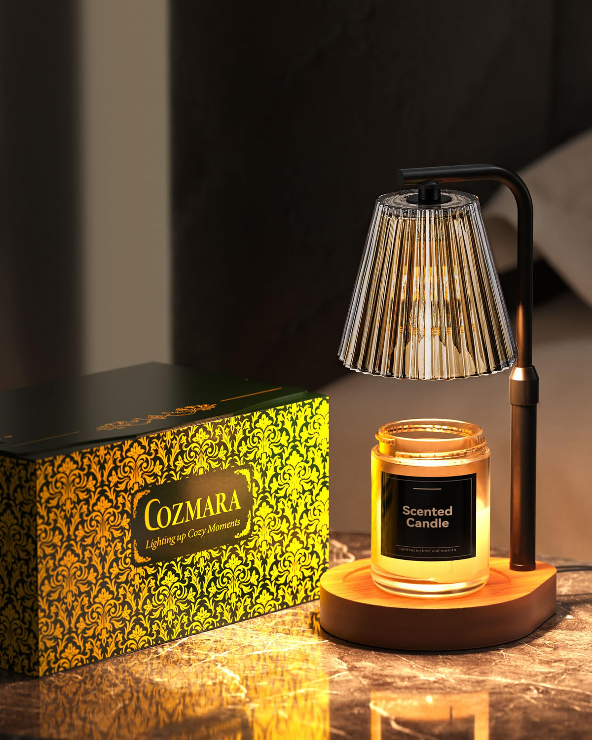 Candle Warmer Lamp with Timer & Dimmer Compatible with Yankee Candles, Adjustable Height Candle Warmer for Jar Candles, Wax Melt Lamp with 2 Bulbs,Glass,Home Decor & Gifts