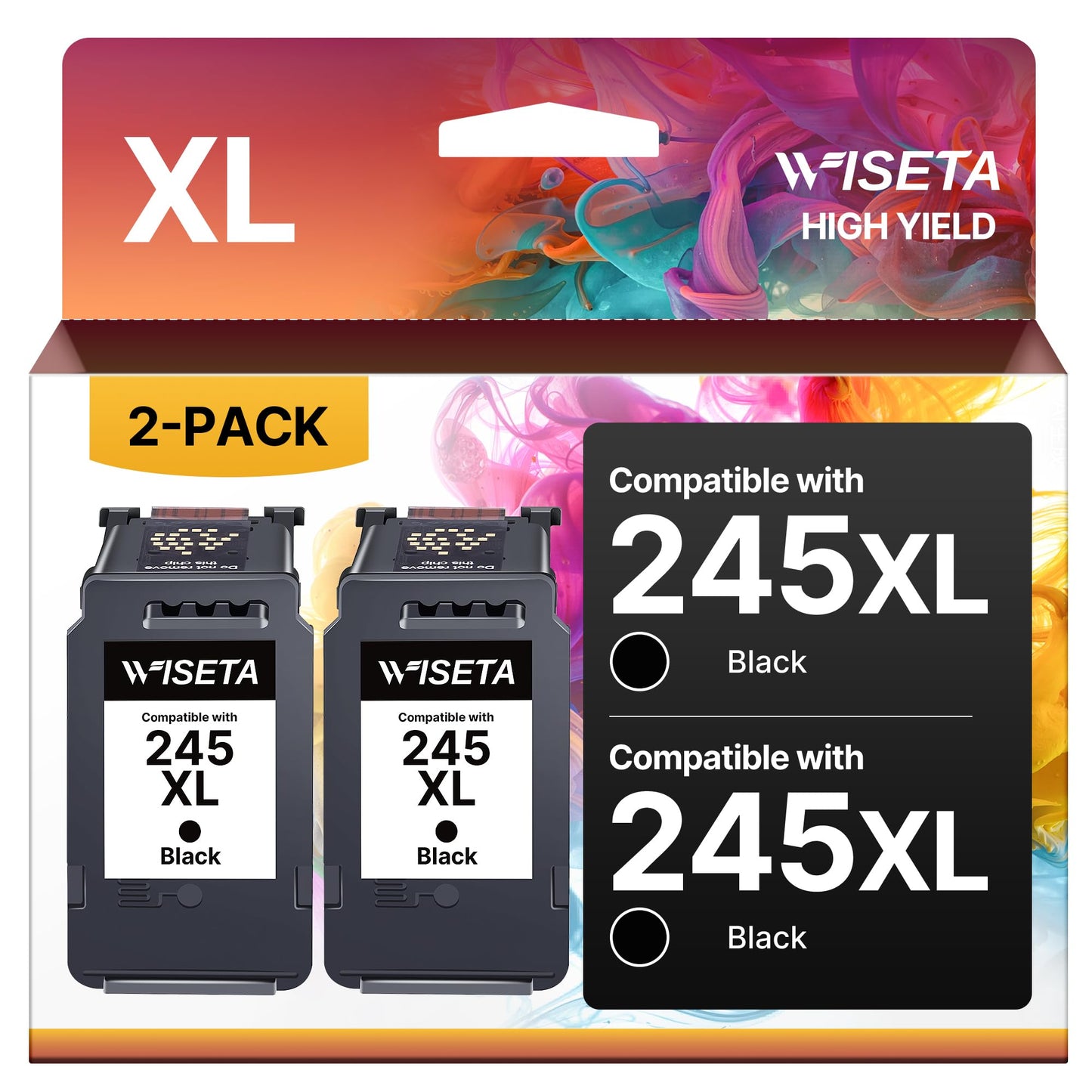 245XL Black Ink 2 Pack for Canon 245XL 245 XL PG245 Compatible with Canon Printer Ink 245 XL for PIXMA MX492 TS3120 TR4520 MG2920 TS3320 MX490 Printer