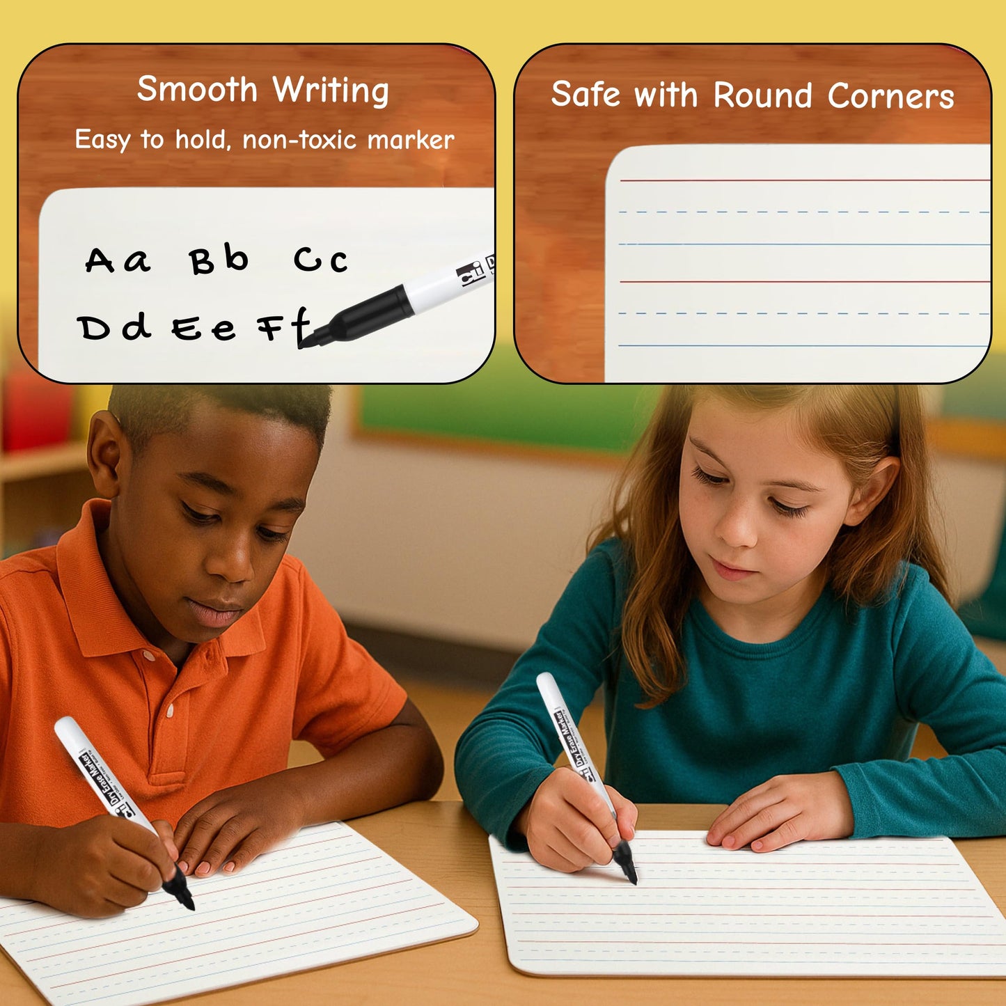 Charles Leonard, Inc. Two Sided Dry Erase Board, 9 x 12 Inches Lapboard, Masonite, Plain/Lined White, 12 Each (35120)