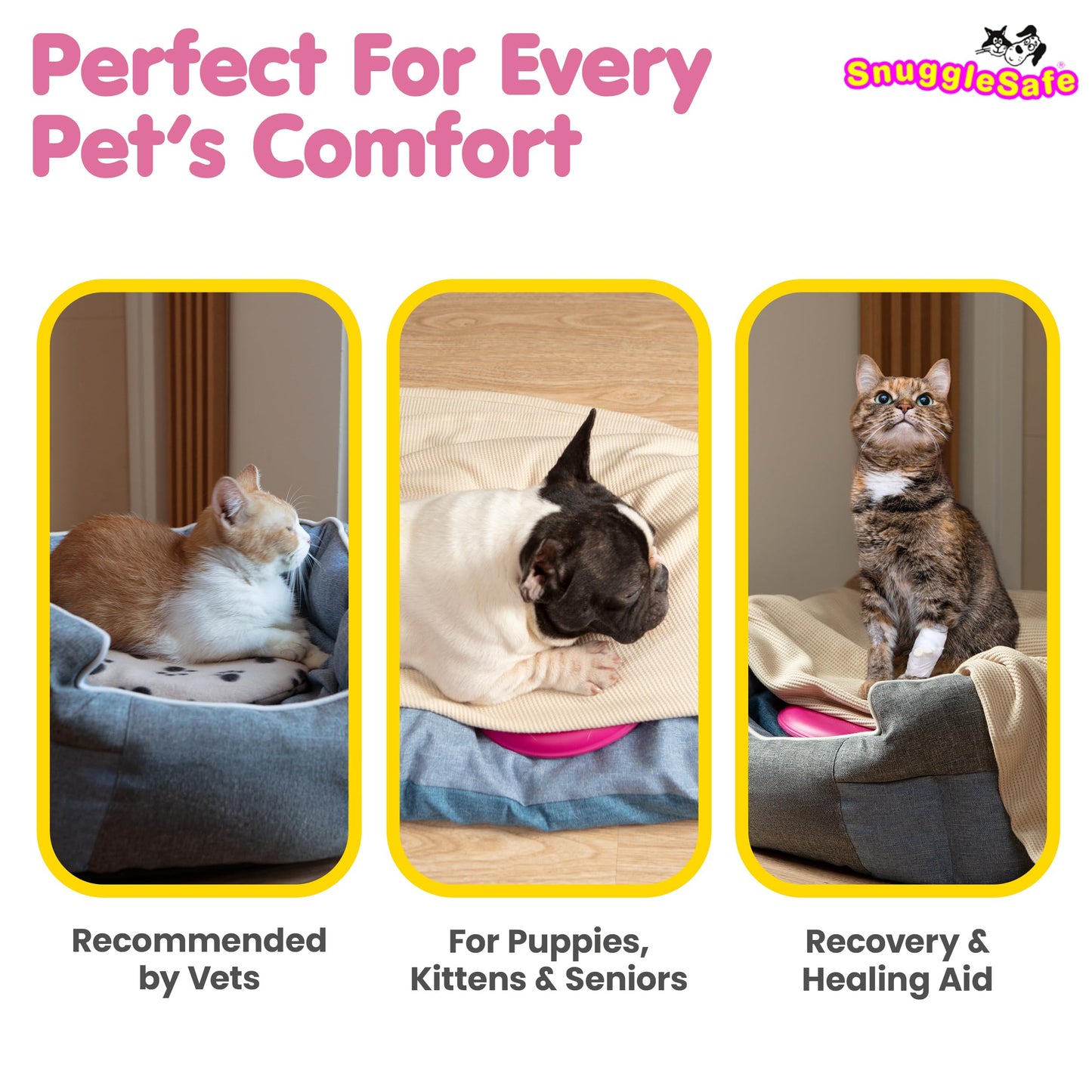 The 'Original' SnuggleSafe Microwave Heat Pad for Pets – Chew-Proof, Water-Resistant Heating Disc for Dogs and Cats – up to 10 Hours of Soothing Warmth