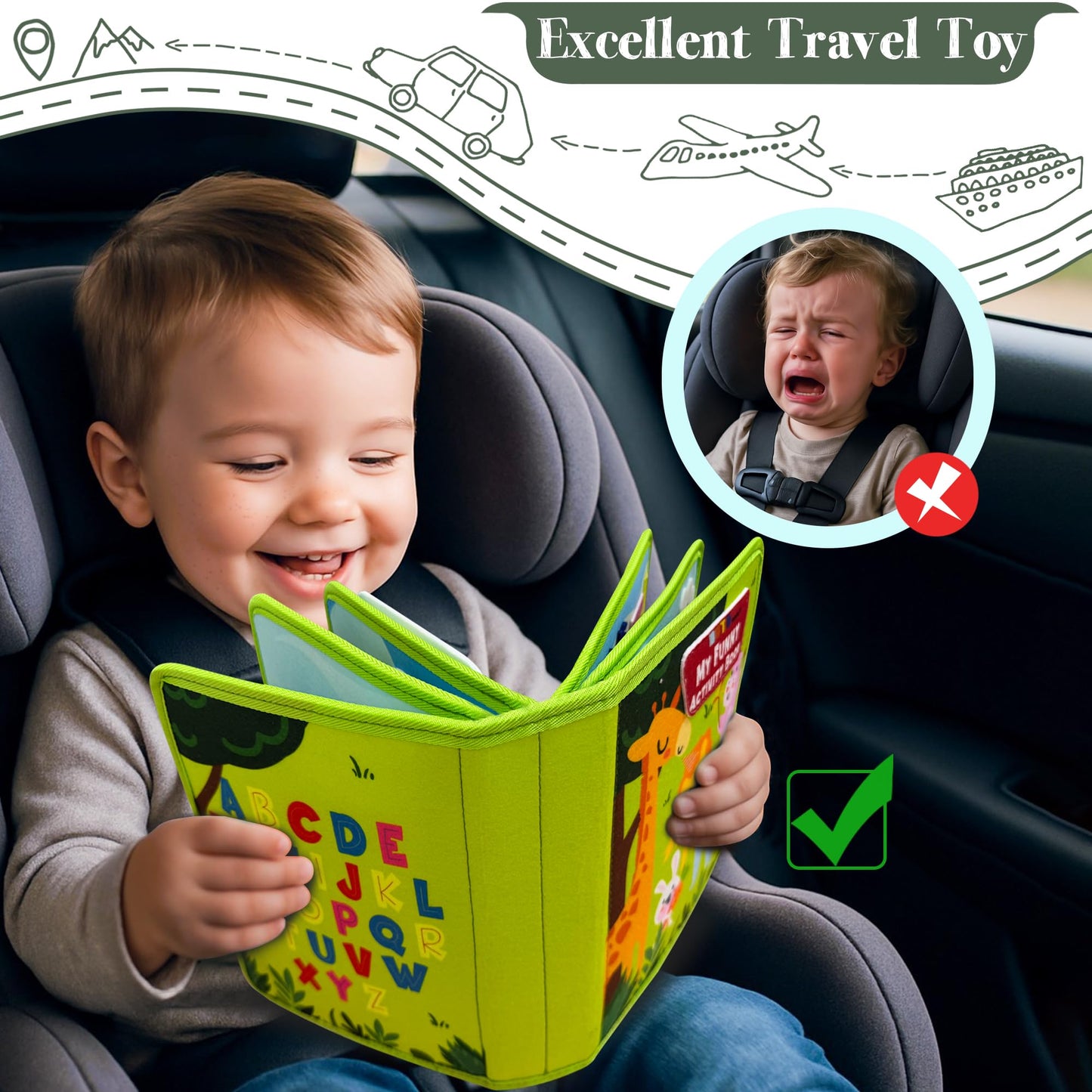 MutoToy® Busy Books for Toddlers 1-3, 22 in 1 Montessori Busy Board for 1 2 3 Years Old, Educational Toddler Toys with Life Skills, Matching, Toddlers Travel Toys Ideal Gifts for 1 2 3 Boys Girls