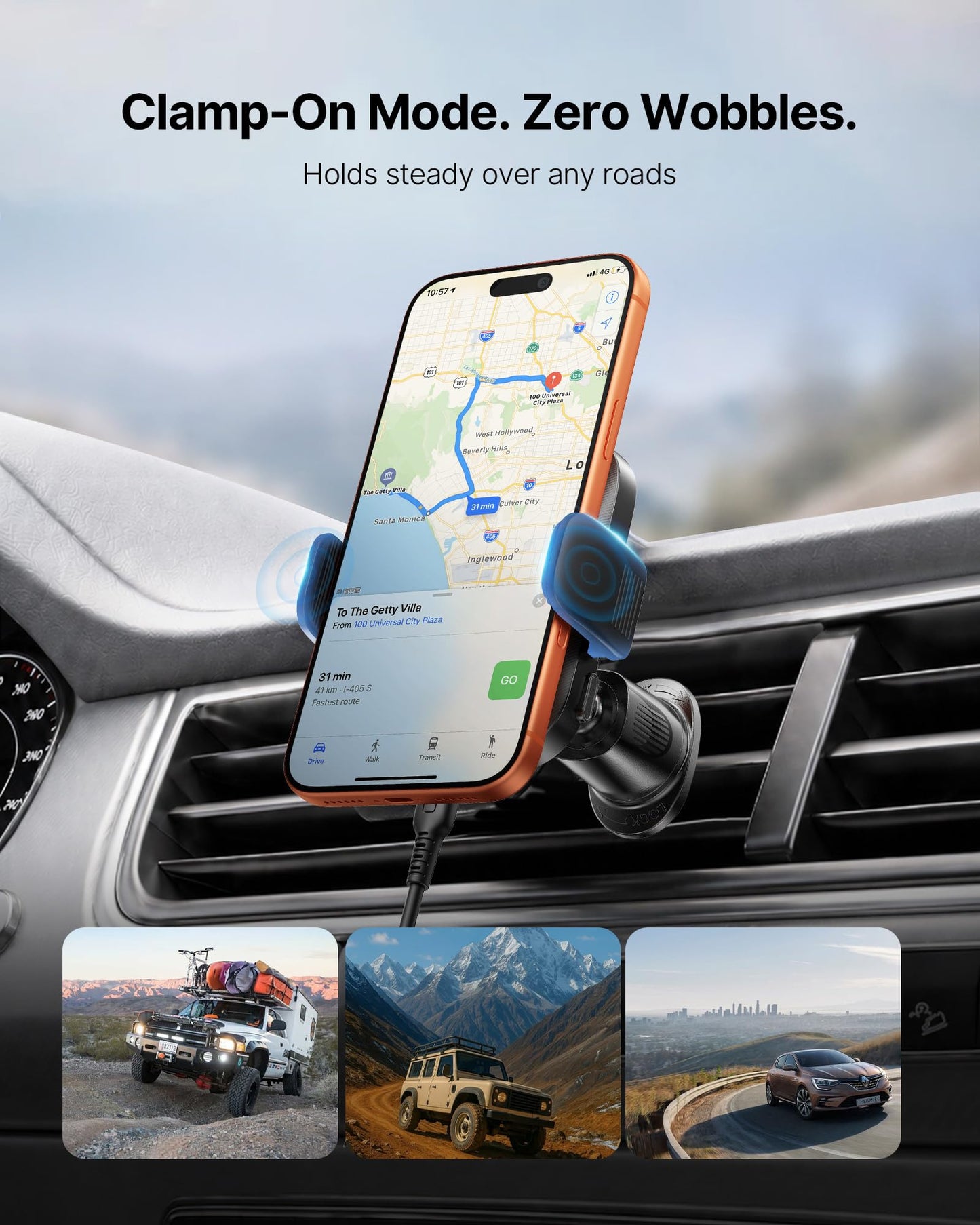 INIU Car Charger for MagSafe, Original Qi2 15W Fast Charging Wireless Car Phone Holder with Magnetic Grip, Air Vent & Dashboard Mount with Strong Clamp, Charger with Cooling Fan for iPhone 17-12 etc