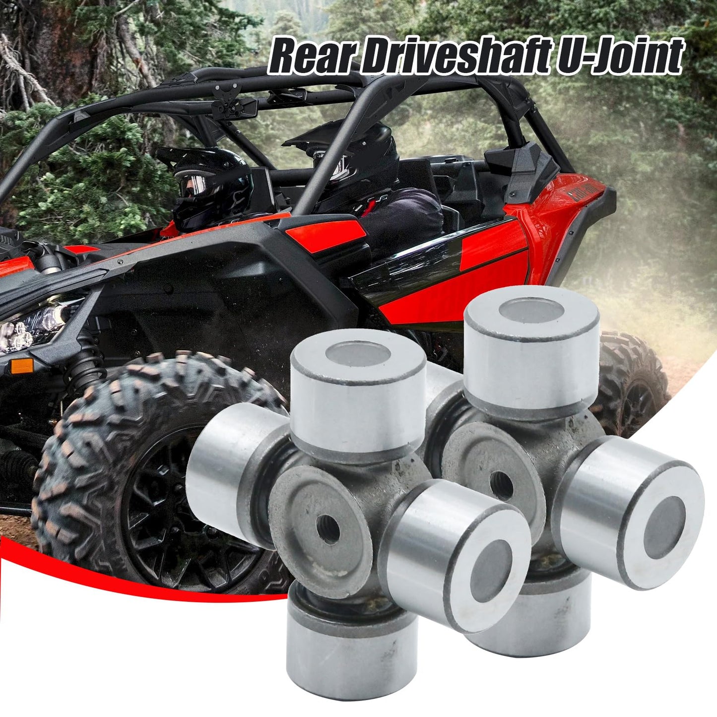 DUZFOREI 2 Pack 715500371 Rear Driveshaft U-Joint Set, Replacement for Can-Am Outlander 400 450 500 570 650 Maverick 1000R 1000 Max Traxter 500 XL Auto, Replaces 703000022