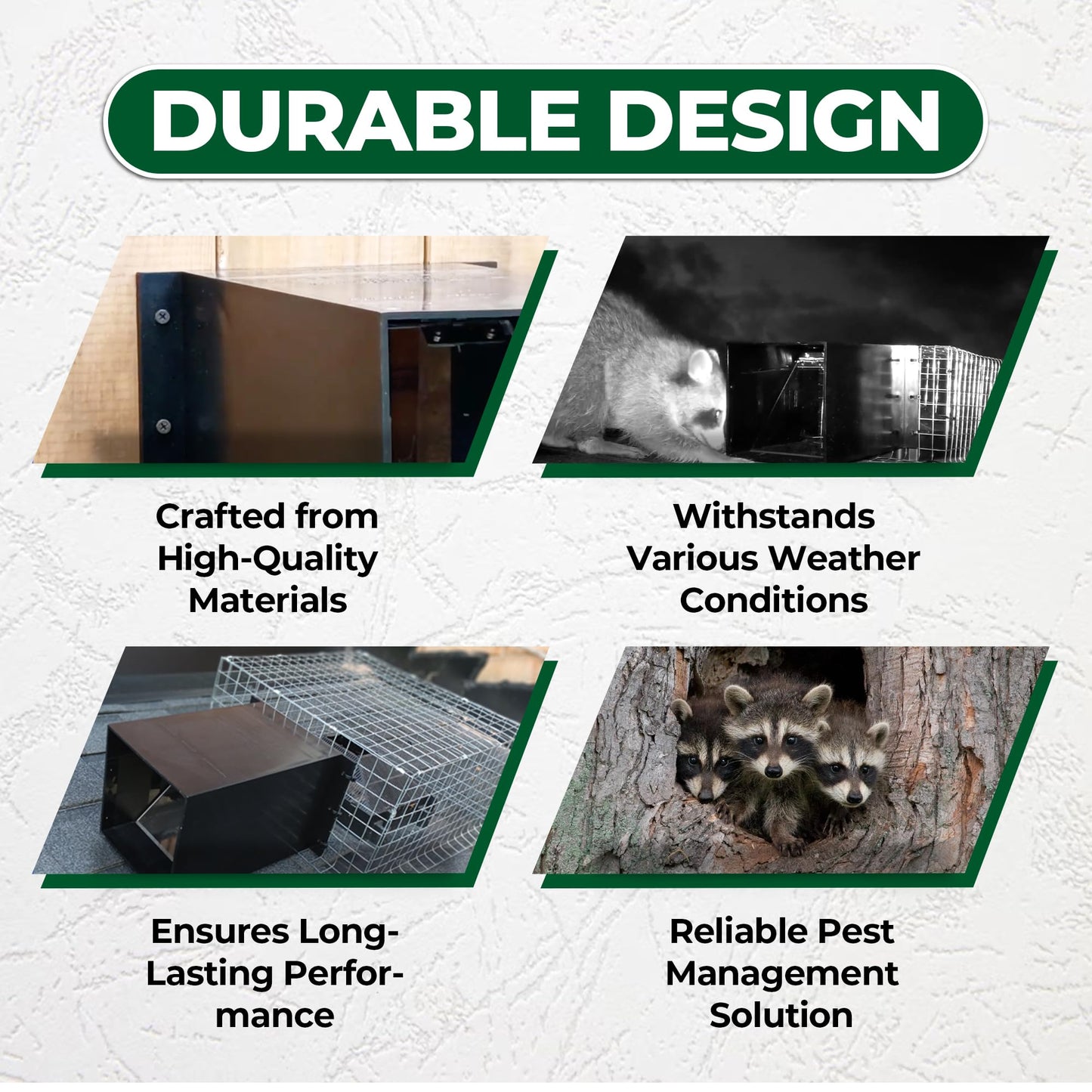 Rhino Excluders® Prochute™ One Way Door for Removal of Raccoon, Skunk, Opossum, Groundhog, Rabbit and Similar Size Animals - Live Trap Alternative, Black