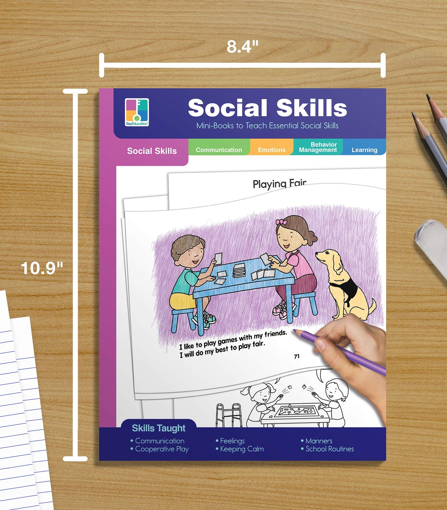 Key Education Social Skills Activities for Kids, Mini Reproducible Books Covering Communication, Calming Strategies,Manners, Emotions, and More Social Emotional Learning Activities
