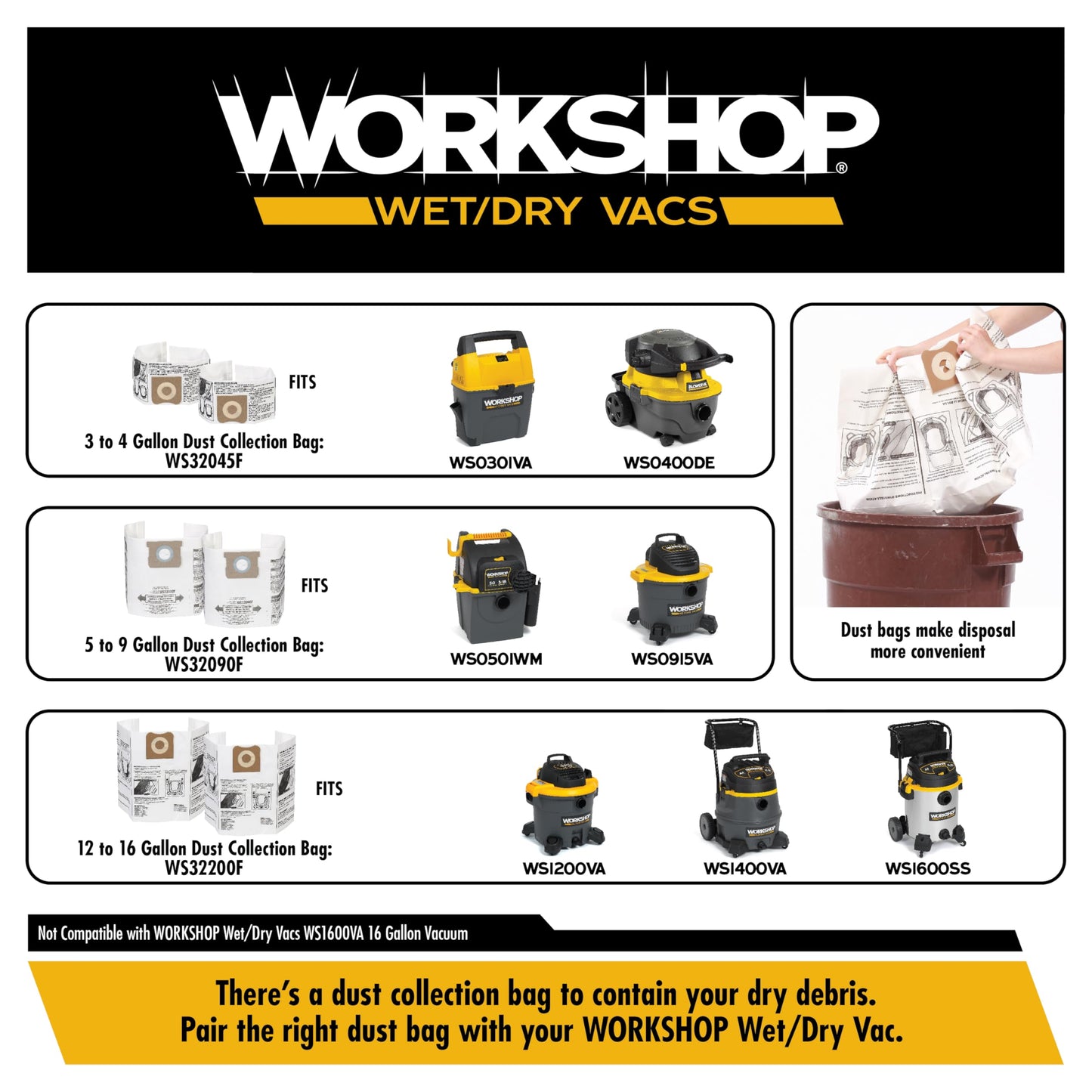 Workshop Wet/Dry Vacs WS17823A 1-7/8-Inch X 10-Feet Contractor Hose for Wet Dry Shop Vacuum