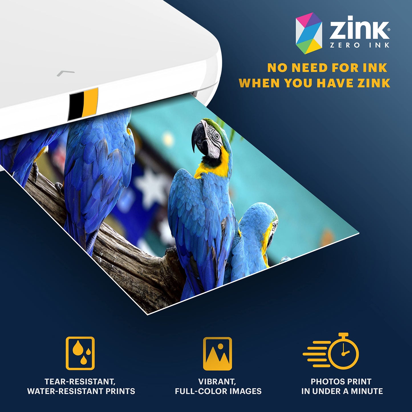 Kodak Zink Photo Paper 2x3 Inches (100 Sheets) Compatible with Kodak Step, Step Slim, Printomatic, Printomatic+, Smile+, Step Touch