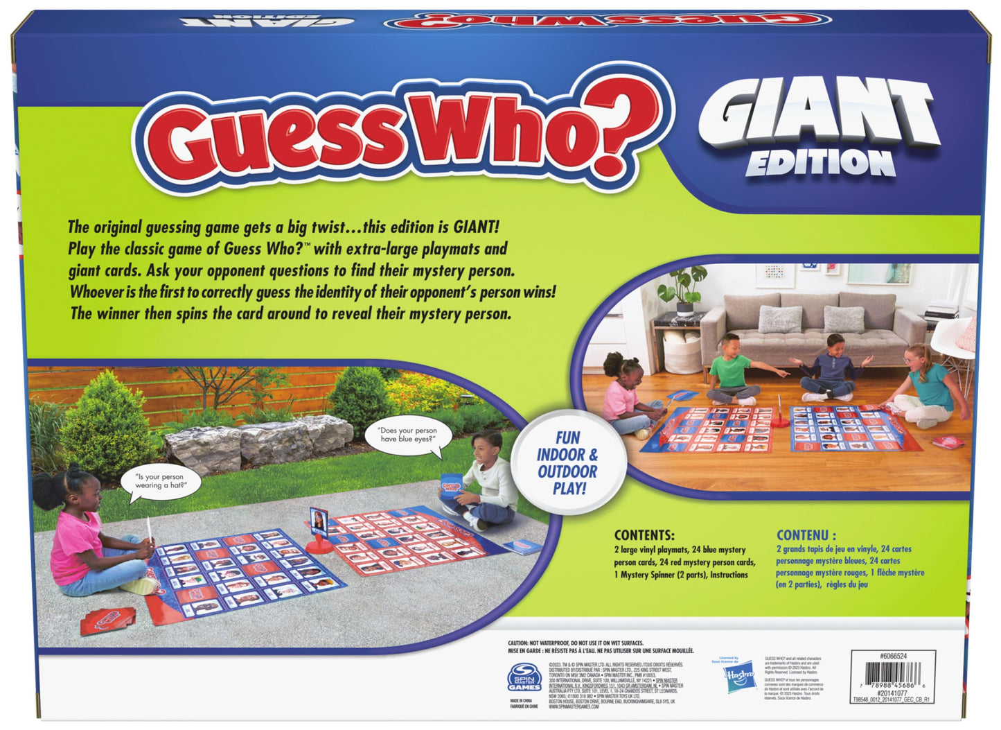 Spin Master Games, Guess Who? Giant Edition, Family Game for Indoor & Outdoor Fun with Big Oversized Board, for Family and Kids, 2-4 Players, Ages 6 & Up