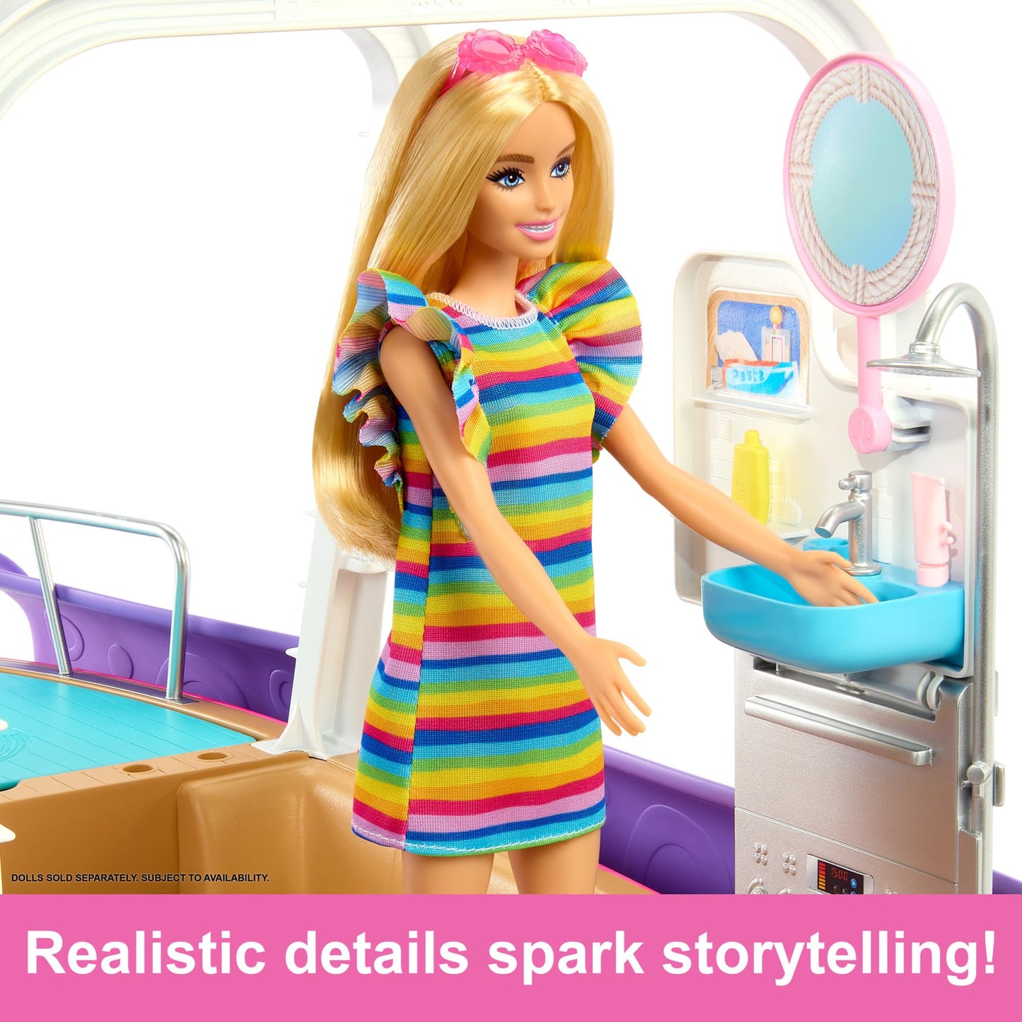 Barbie Dream Boat Playset with 20+ Ocean-Themed Accessories Sized to Fashion Dolls Including Pool, Slide & Dolphin