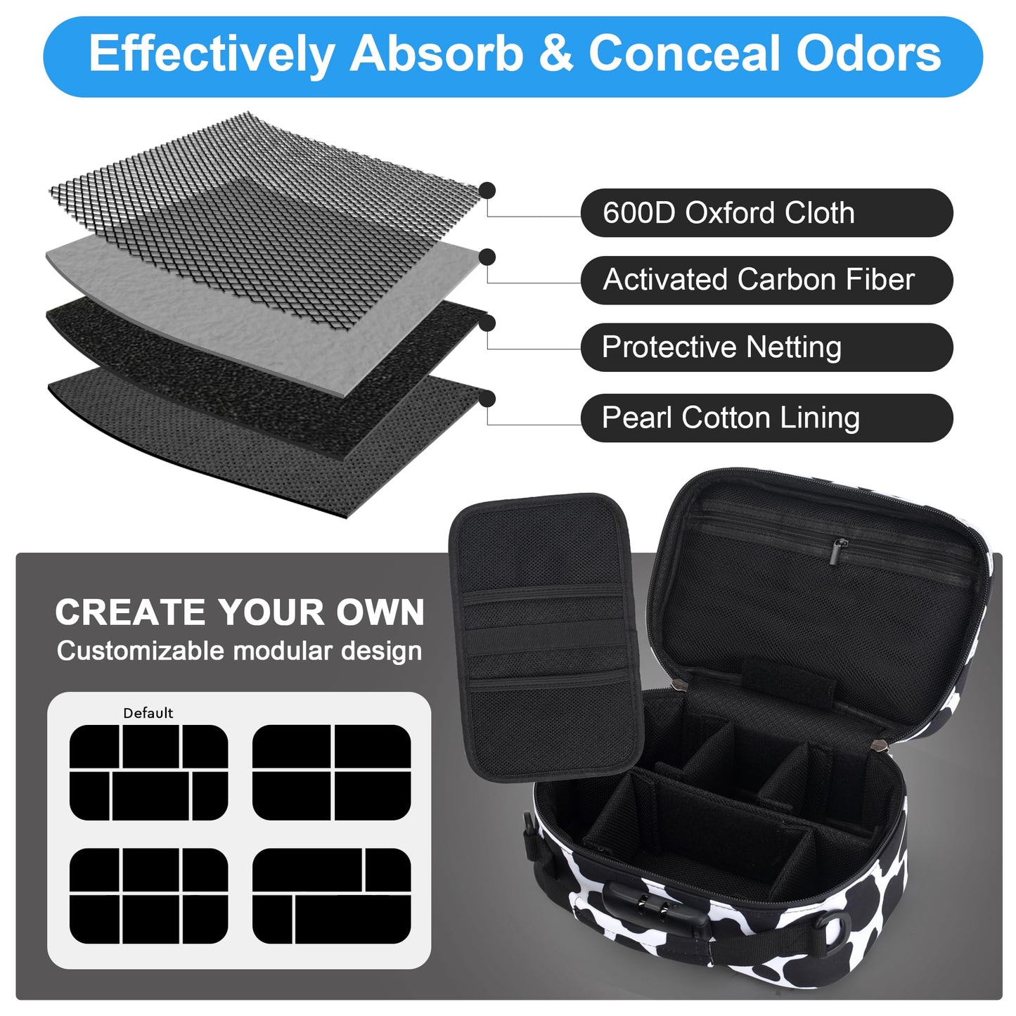 BOYISTARG Large Storage Bag 10.4" x7x4.5 Combination Lock Money Organizer Travel Storage Case Medicine Lock Bag Storage Container Set Travel Case Great Christmas Gifts