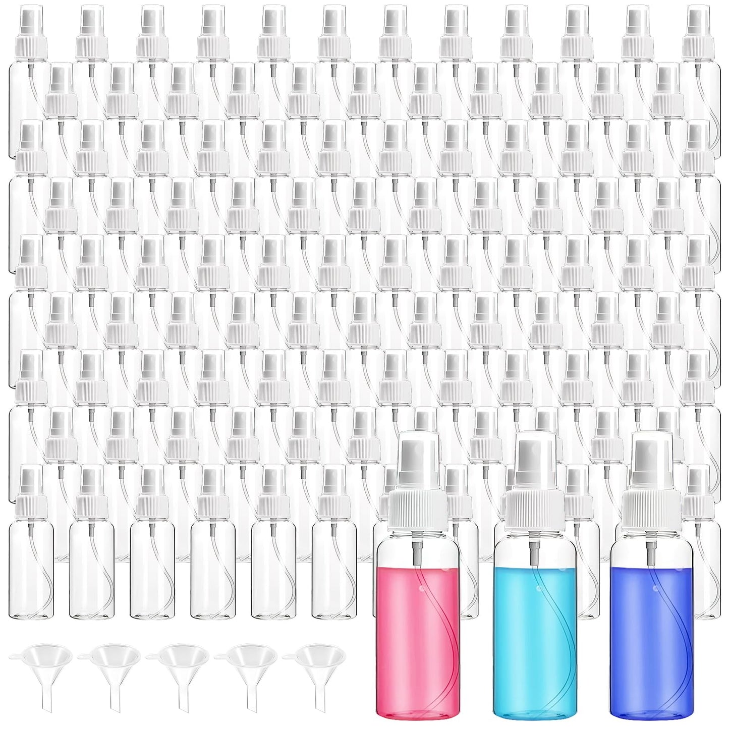 200 Pack Mini Travel Spray Bottles, 1oz Clear Fine Mist Spritzer Bottles, Small Refillable Liquid Containers for Little Perfume, Water, Skin Toner