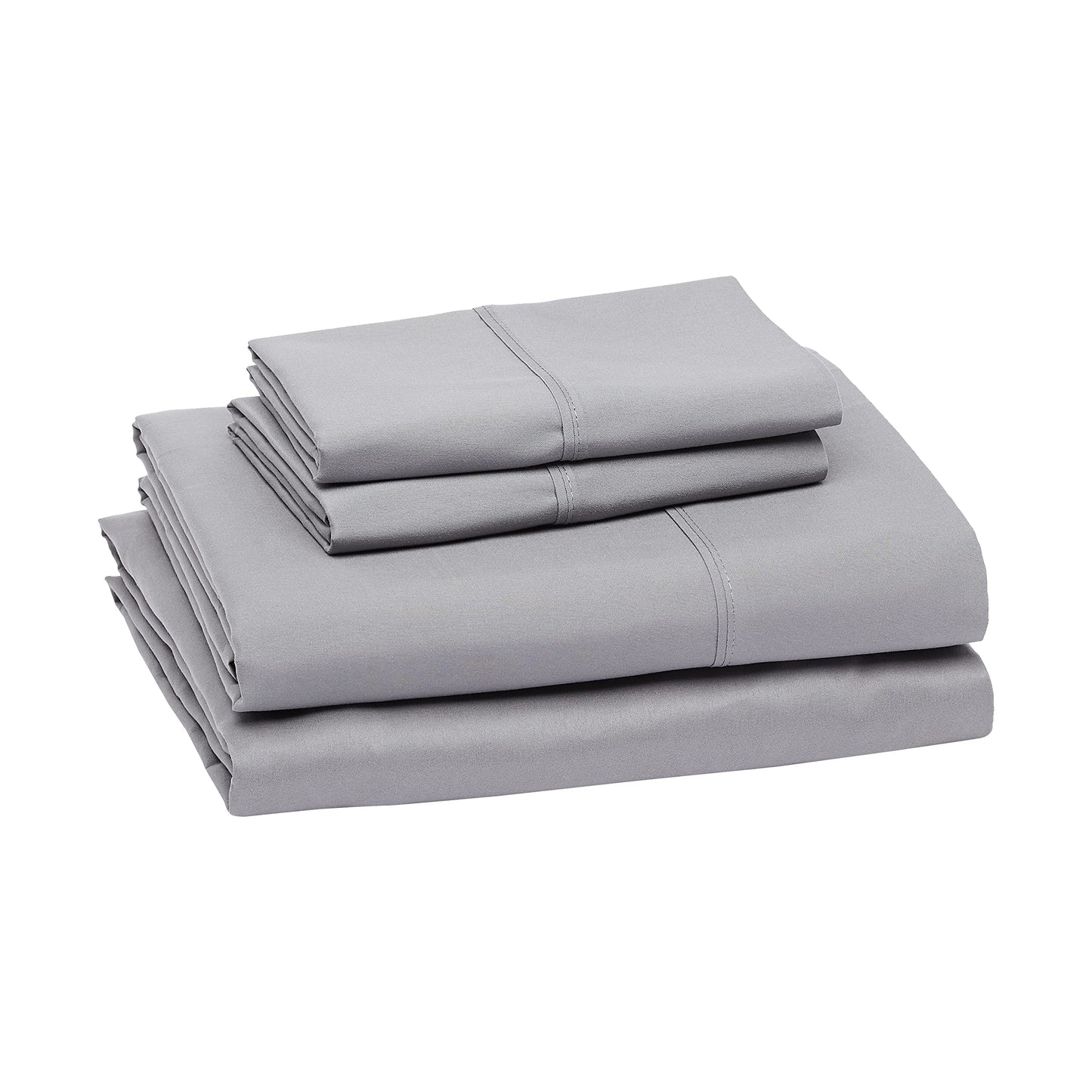 Amazon Basics Soft, Breathable, Wrinkle-free Microfiber 4 Piece Bed Sheet Set, 36cm Deep Pockets, King, Dark Gray, Solid